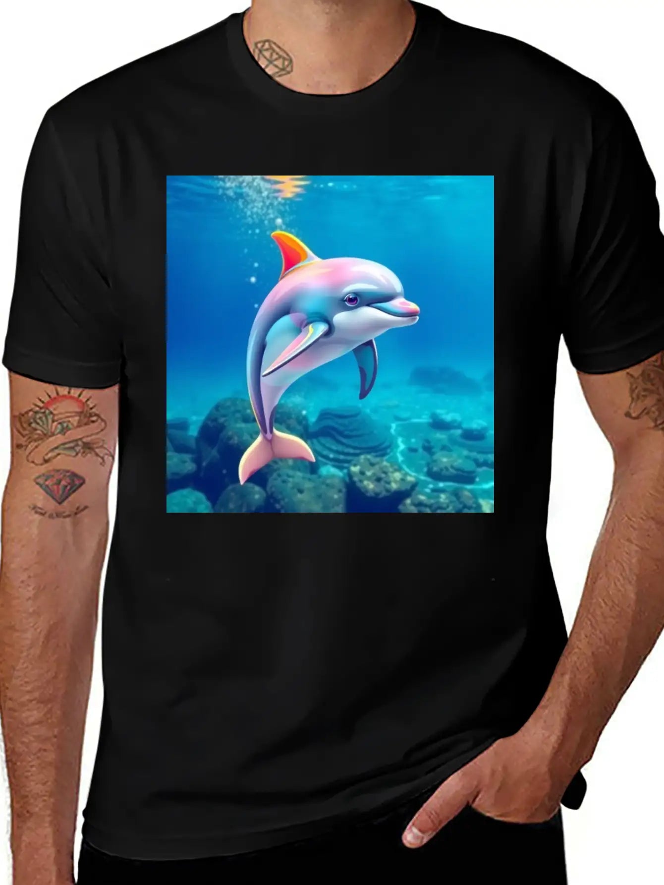 Dolphin Picture Art 0027939 Classic Cotton Tee – Unisex Comfort For Any Season