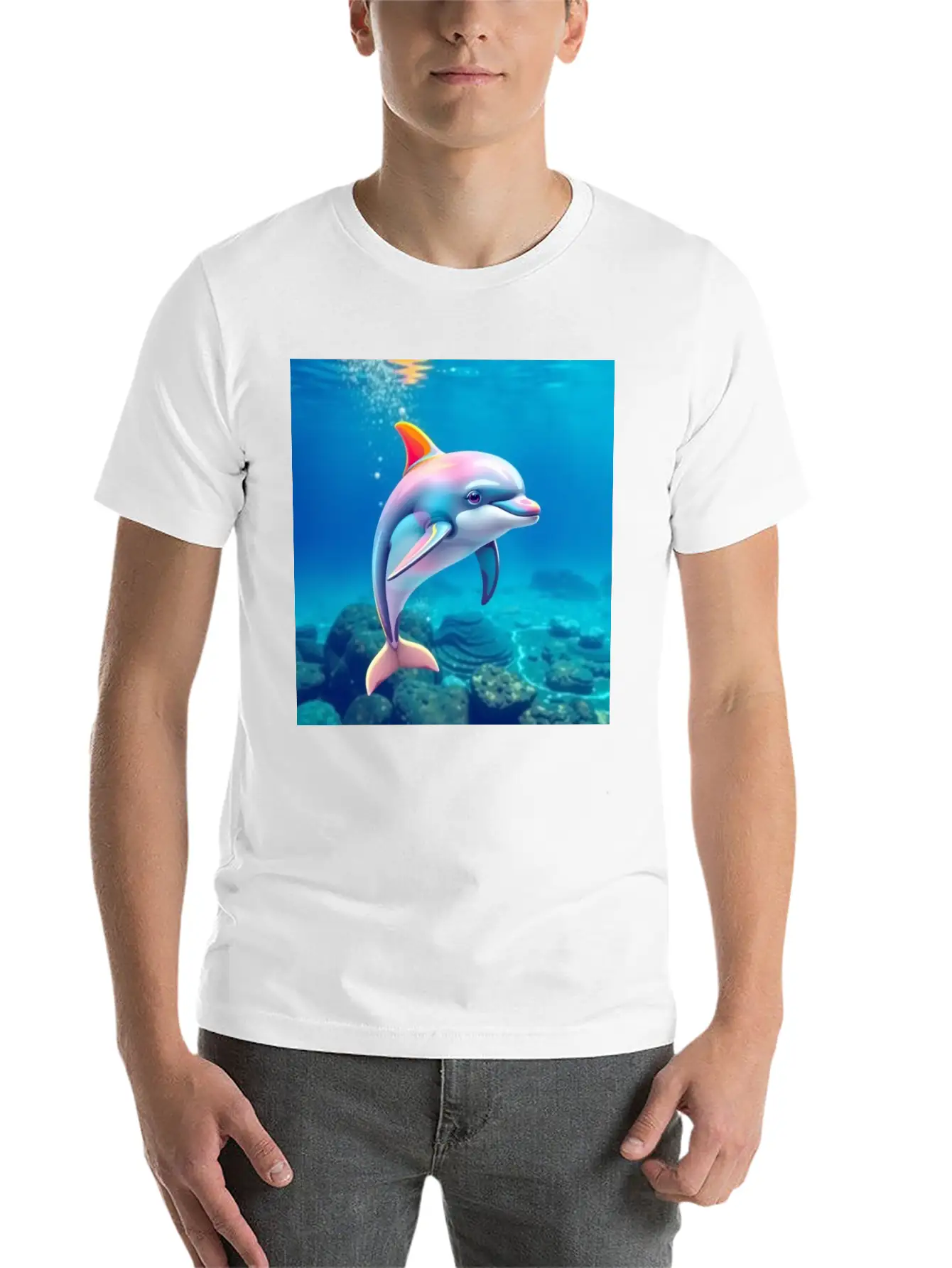 Dolphin Picture Art 0027939 Classic Cotton Tee – Unisex Comfort For Any Season