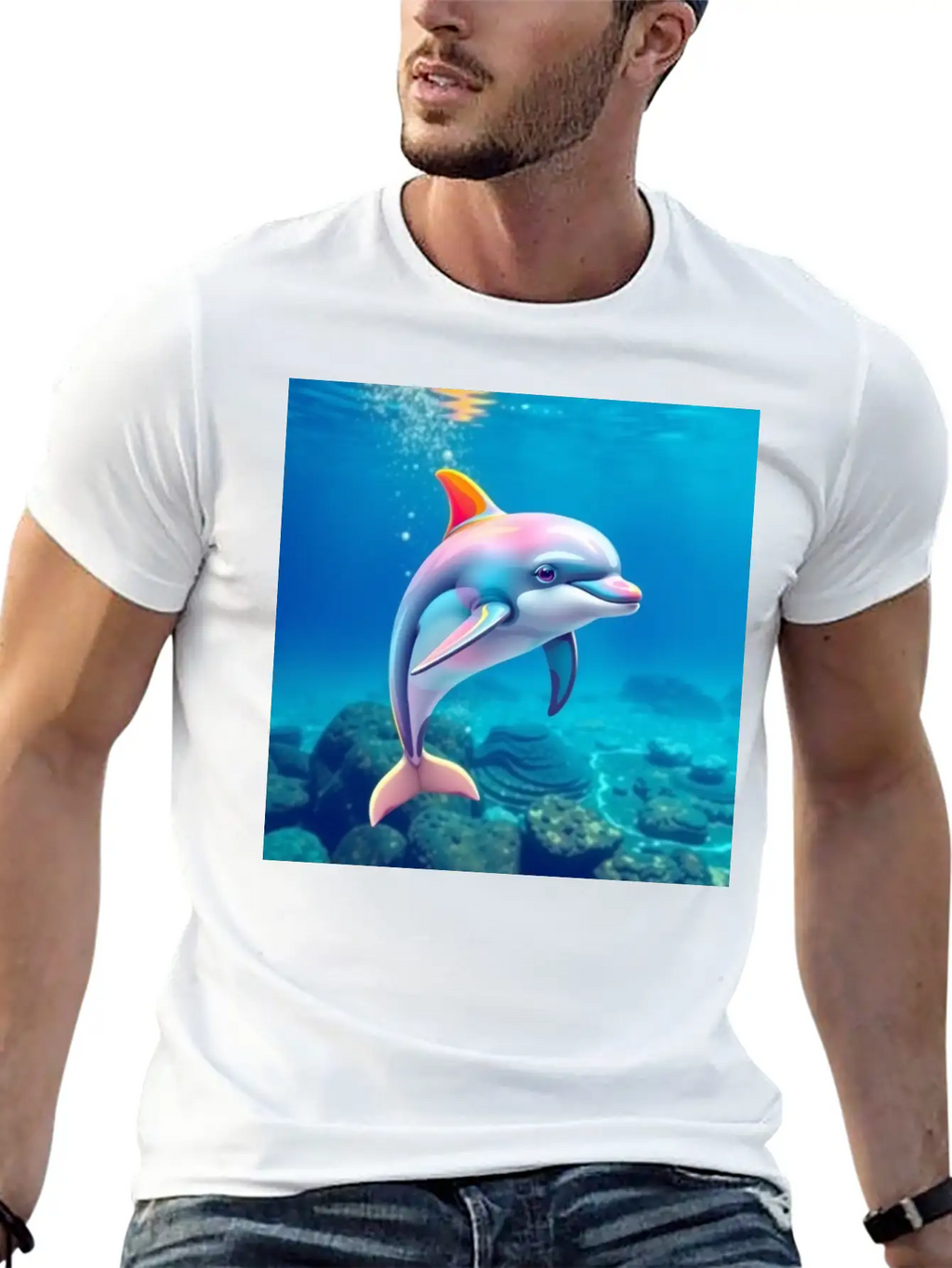 Dolphin Picture Art 0027939 Classic Cotton Tee – Unisex Comfort For Any Season