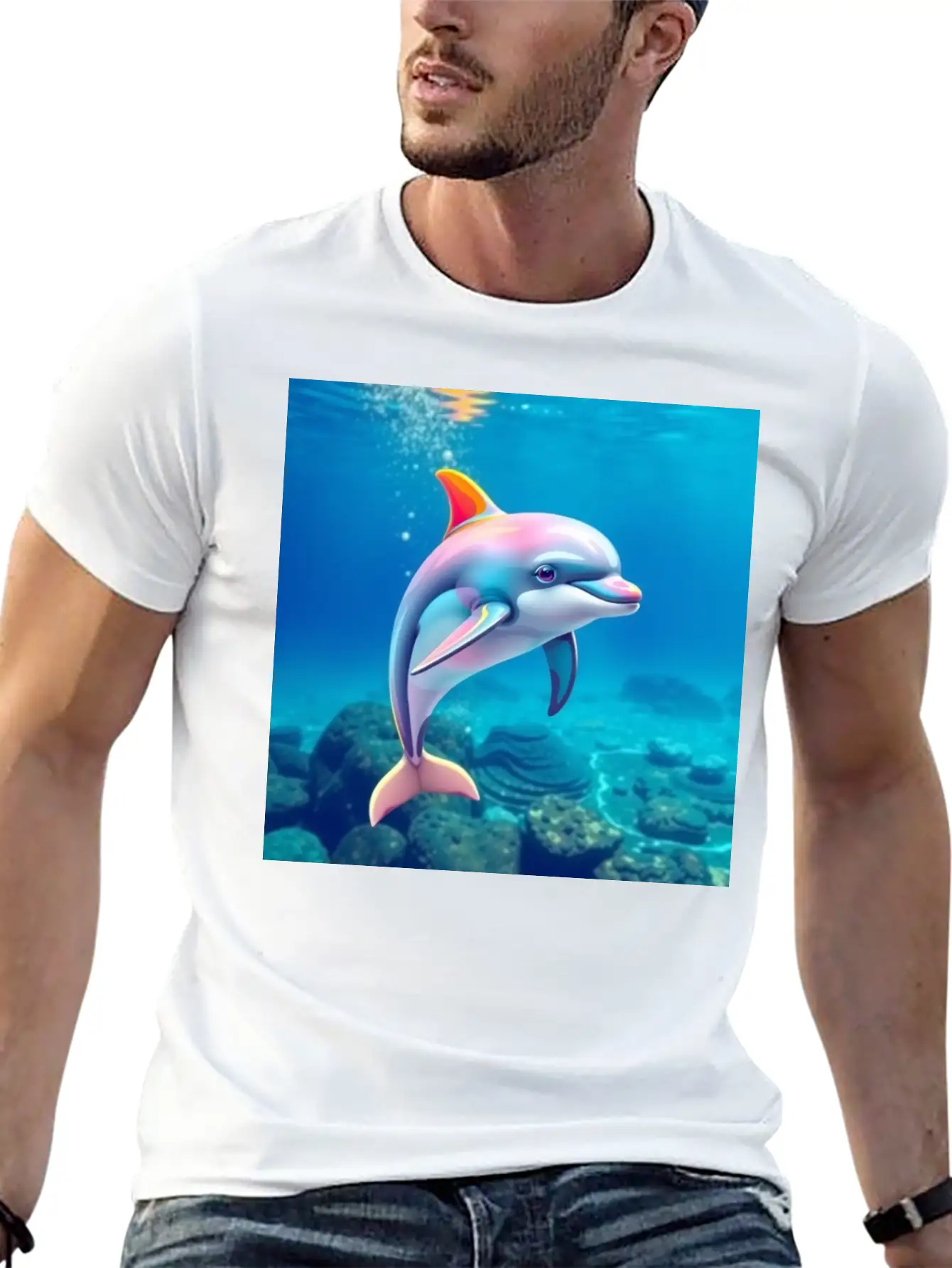 Dolphin Picture Art 0027939 Classic Cotton Tee – Unisex Comfort For Any Season