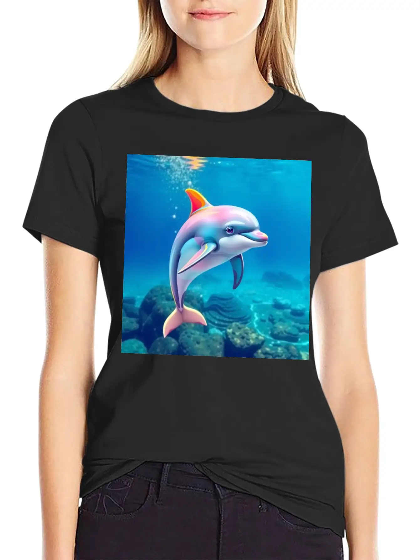 Dolphin Picture Art 0027939 Classic Cotton Tee – Unisex Comfort For Any Season