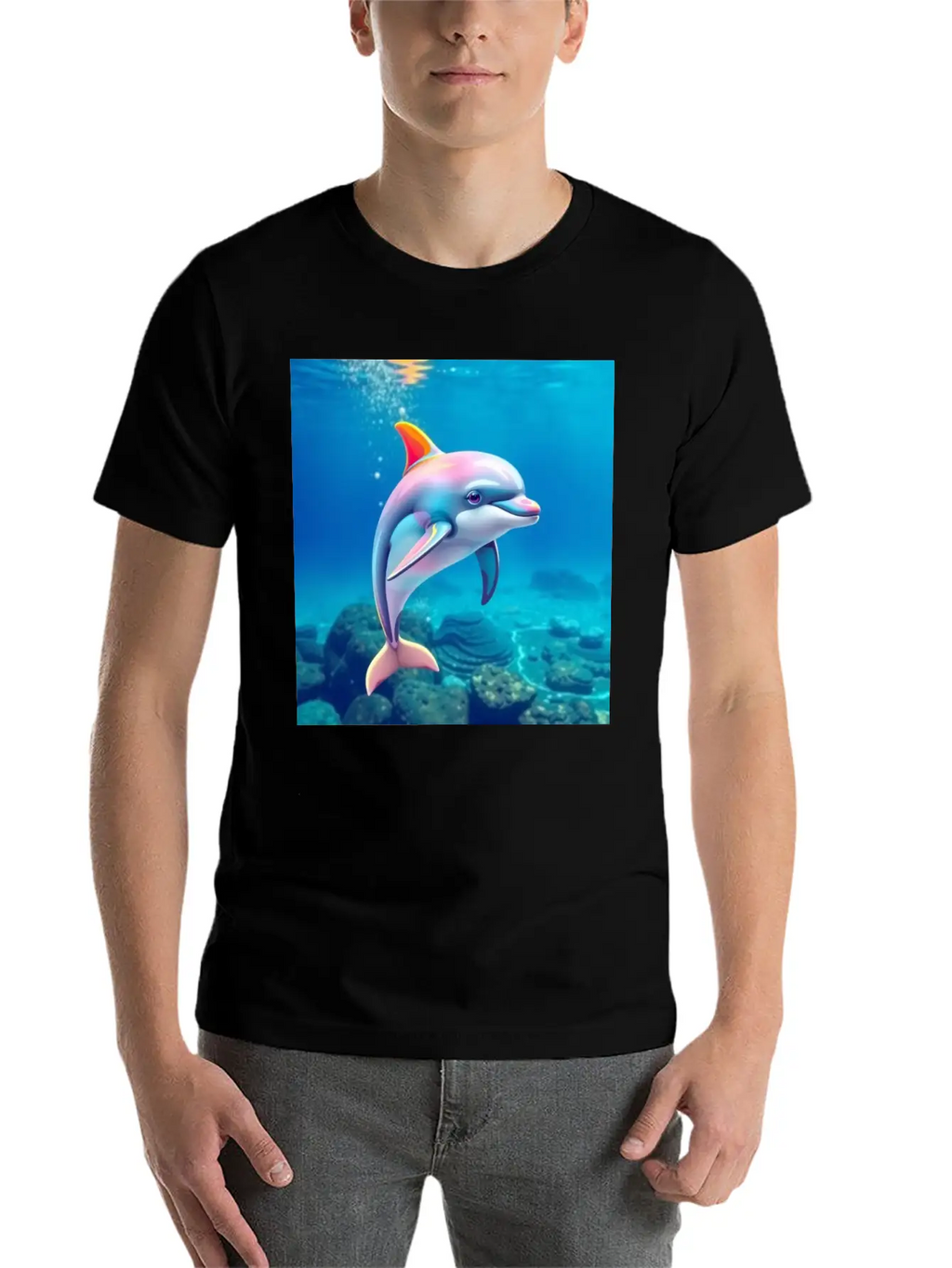 Dolphin Picture Art 0027939 Classic Cotton Tee – Unisex Comfort For Any Season
