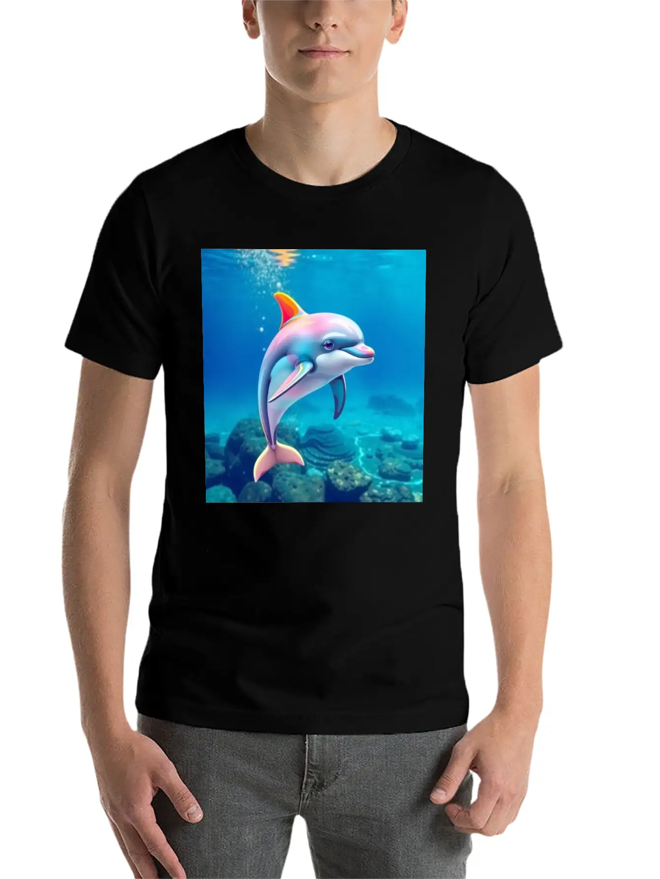 Dolphin Picture Art 0027939 Classic Cotton Tee – Unisex Comfort For Any Season
