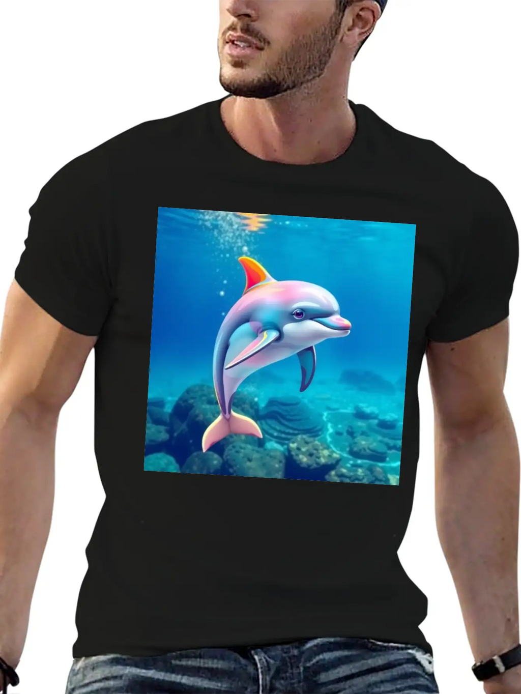 Dolphin Picture Art 0027939 Classic Cotton Tee – Unisex Comfort For Any Season