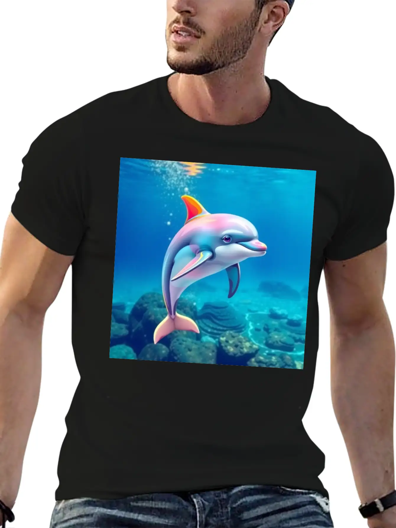 Dolphin Picture Art 0027939 Classic Cotton Tee – Unisex Comfort For Any Season