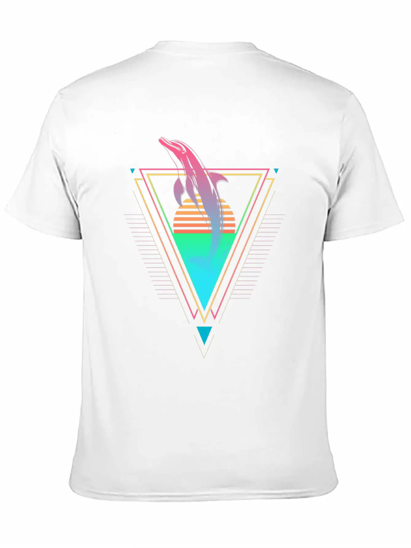 Dolphin Vaporwave Synthwave 90s 80s Sunset Classic Cotton Tee – Unisex Comfort For Any Season