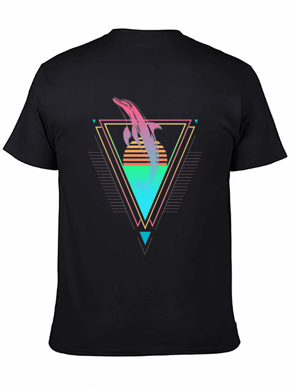 Dolphin Vaporwave Synthwave 90s 80s Sunset Classic Cotton Tee – Unisex Comfort For Any Season