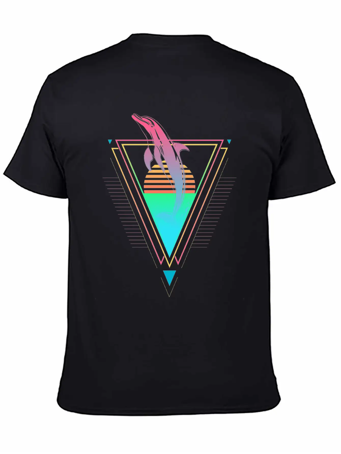 Dolphin Vaporwave Synthwave 90s 80s Sunset Classic Cotton Tee – Unisex Comfort For Any Season