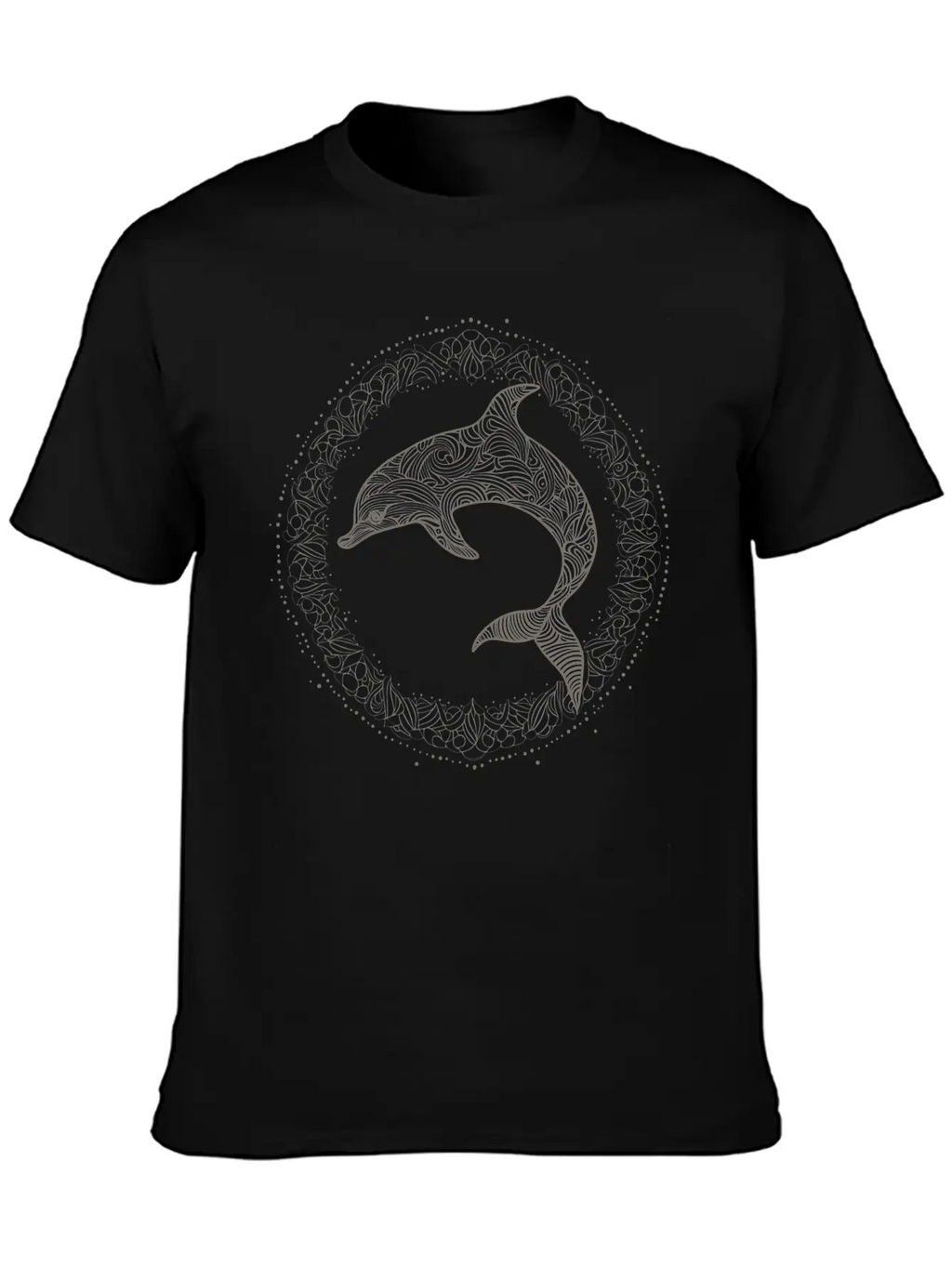 Dolphin With Line Art Design Essential Cotton Tee For Daily Outfits – Unisex Style