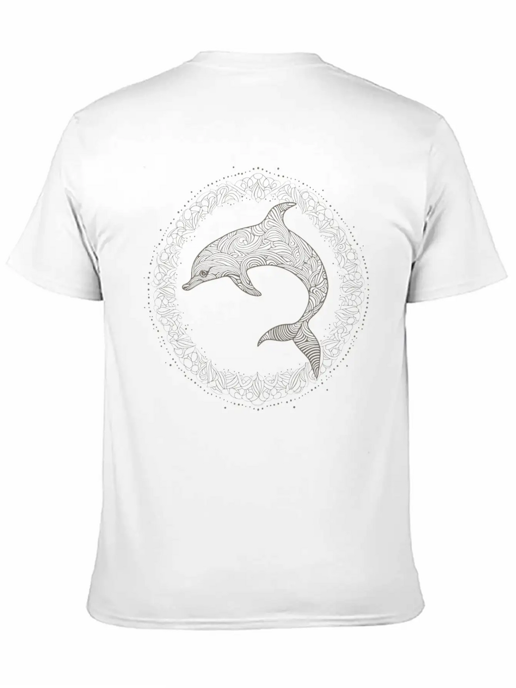 Dolphin With Line Art Design Essential Cotton Tee For Daily Outfits – Unisex Style