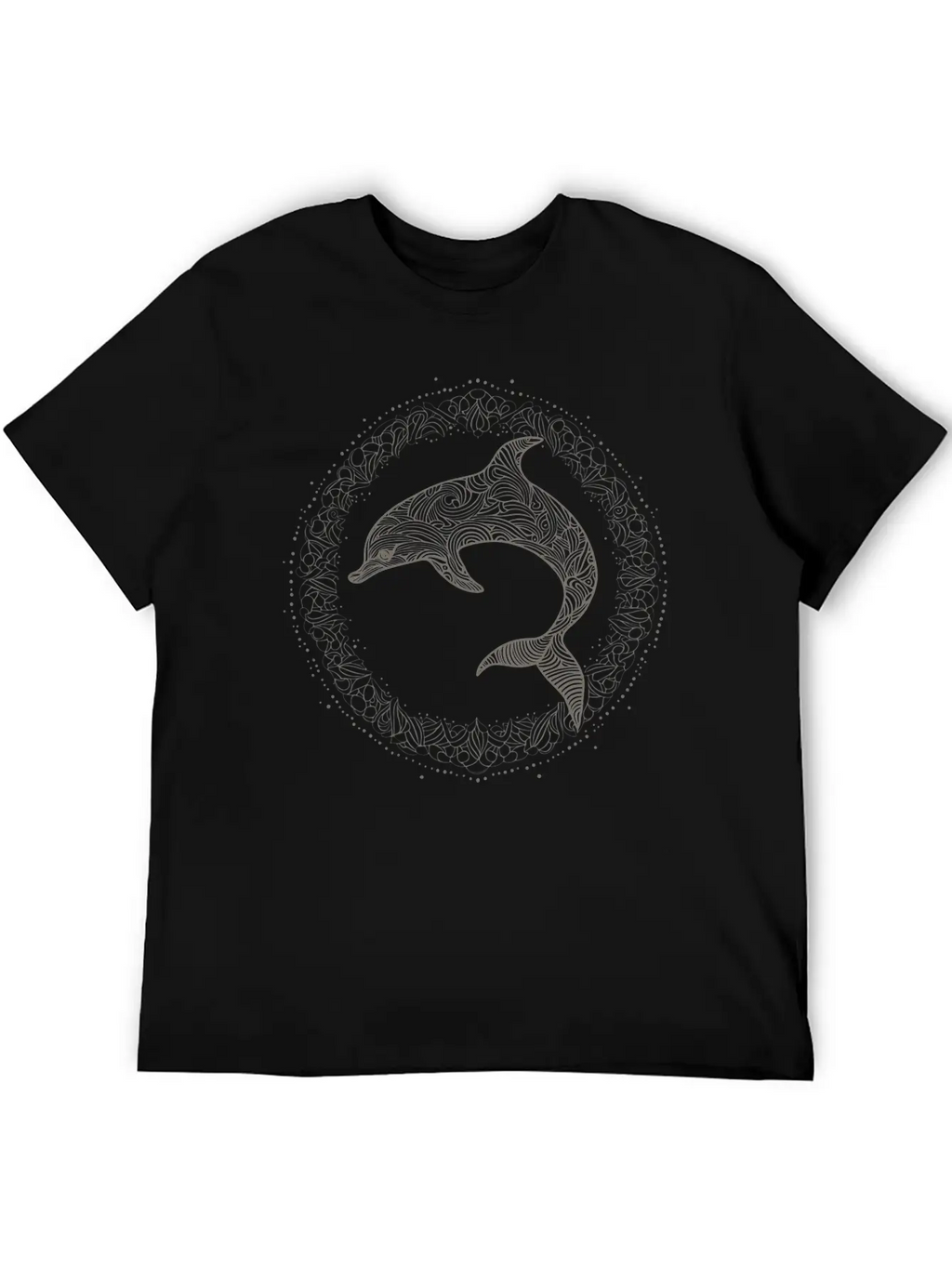 Dolphin With Line Art Design Essential Cotton Tee For Daily Outfits – Unisex Style