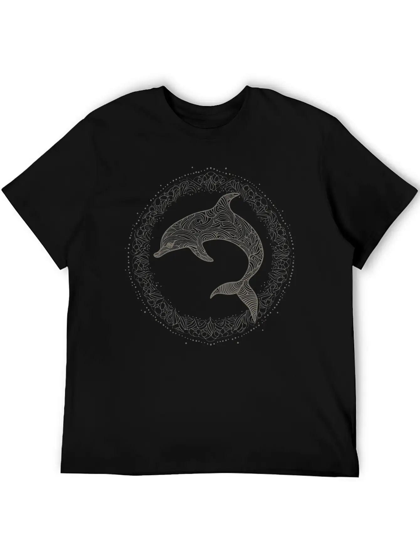 Dolphin With Line Art Design Essential Cotton Tee For Daily Outfits – Unisex Style