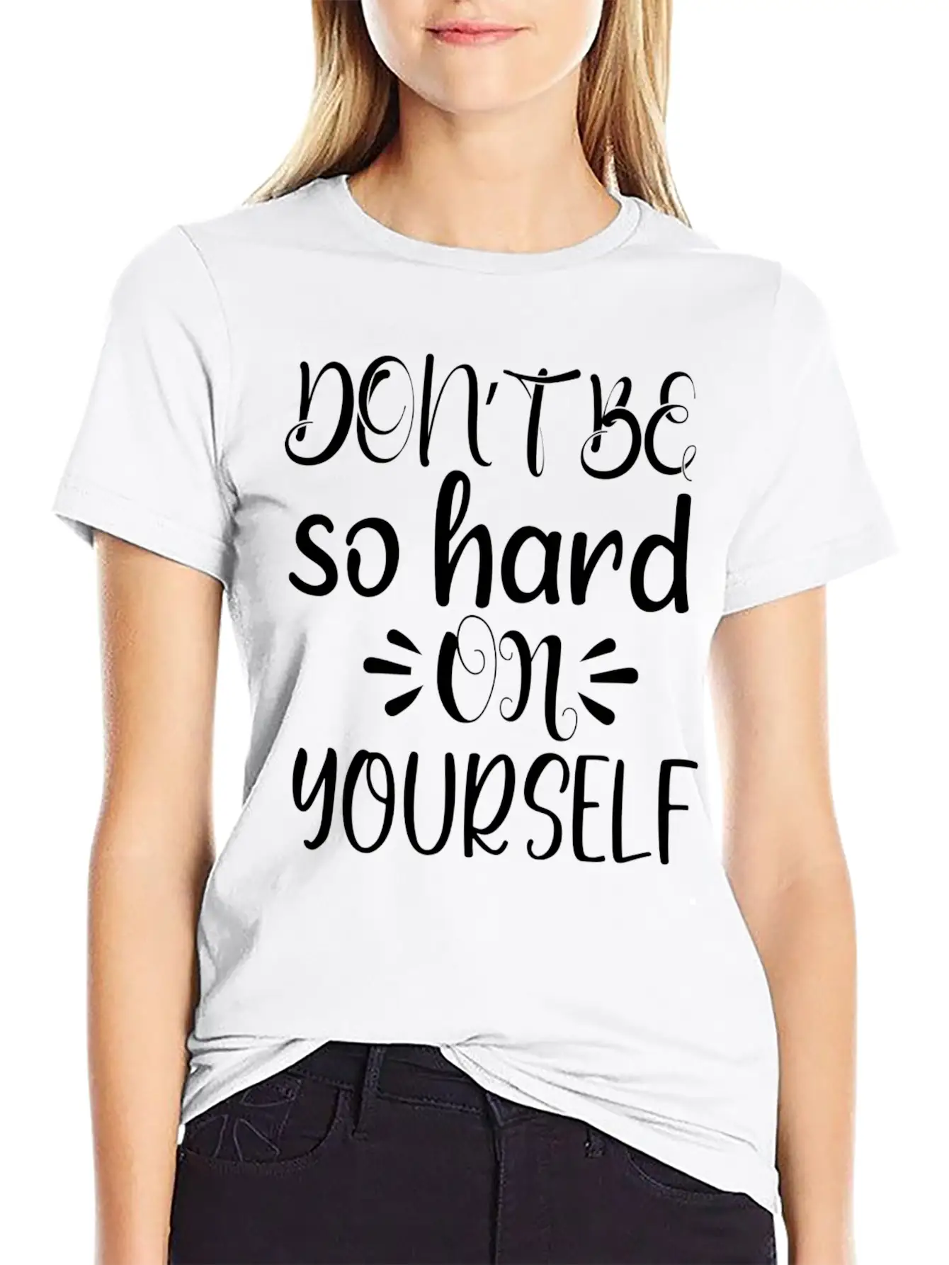 Don't Be So Hard On Youself Timeless Short Sleeve Tee – Comfy And Minimalist Design