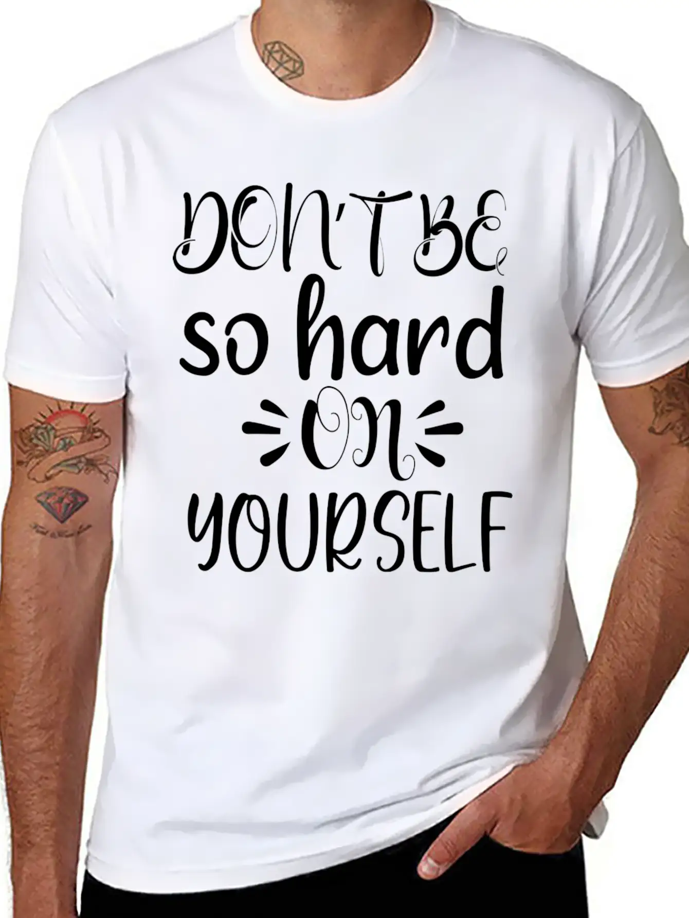 Don't Be So Hard On Youself Timeless Short Sleeve Tee – Comfy And Minimalist Design