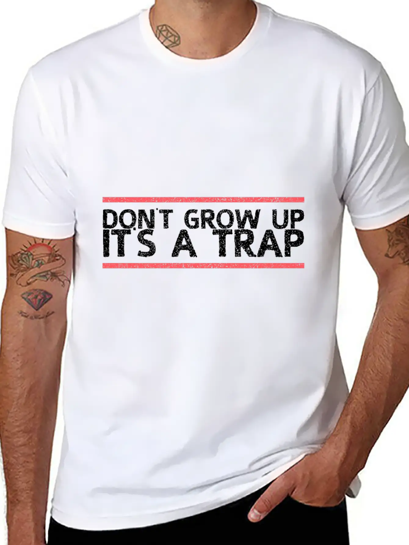 Dont Grow Up Its A Trap Gift Relaxed Everyday Tee – Lightweight And Durable Cotton