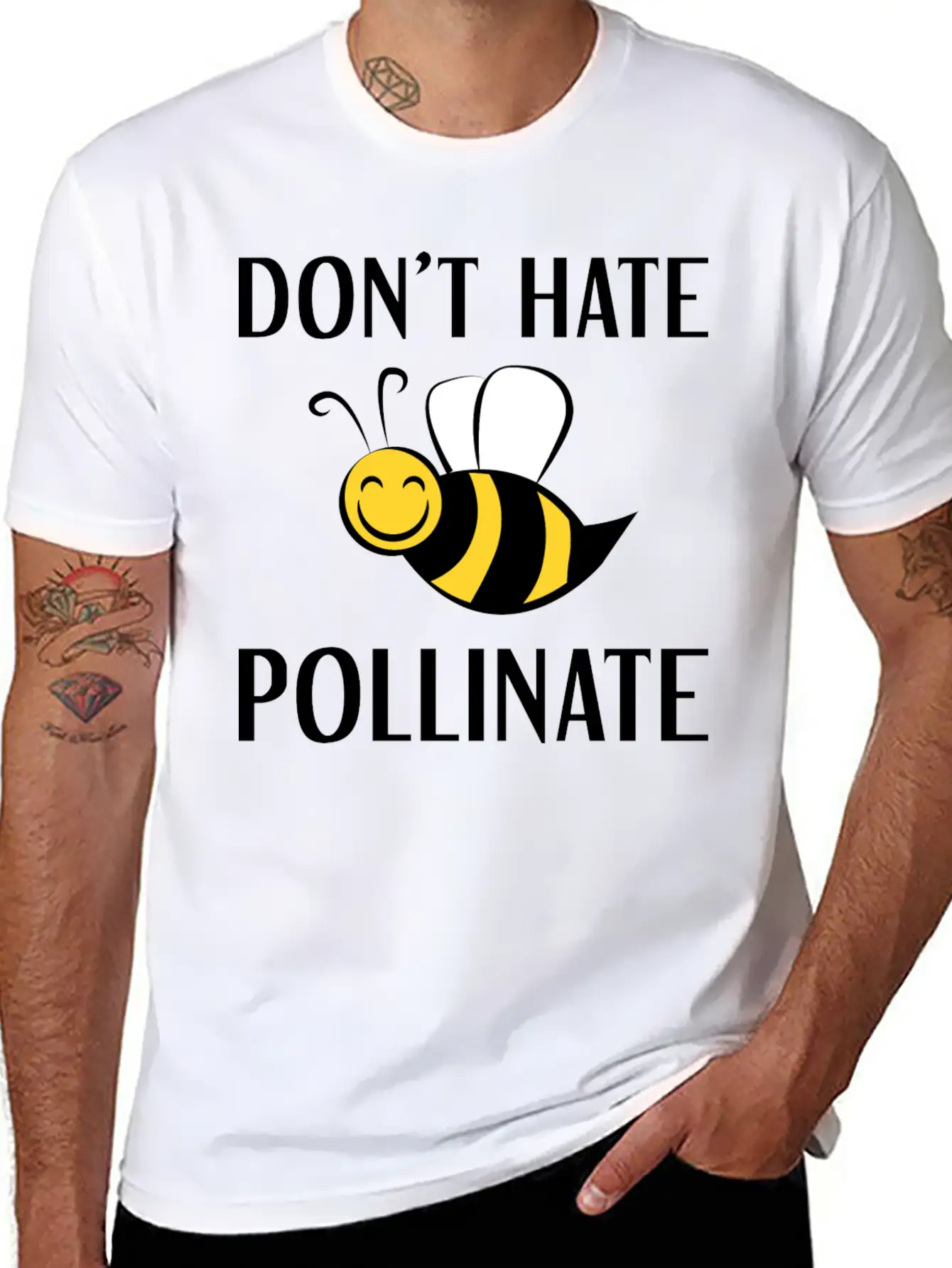 Don't Hate Pollinate Classic Cotton Tee – Unisex Comfort For Any Season