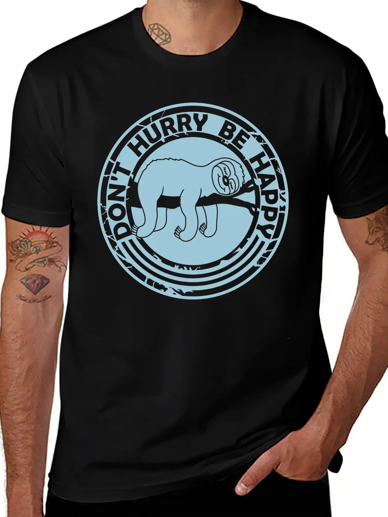 Dont Hurry Be Happy Stylish Everyday T-Shirt – Unisex Basic Cotton Tee