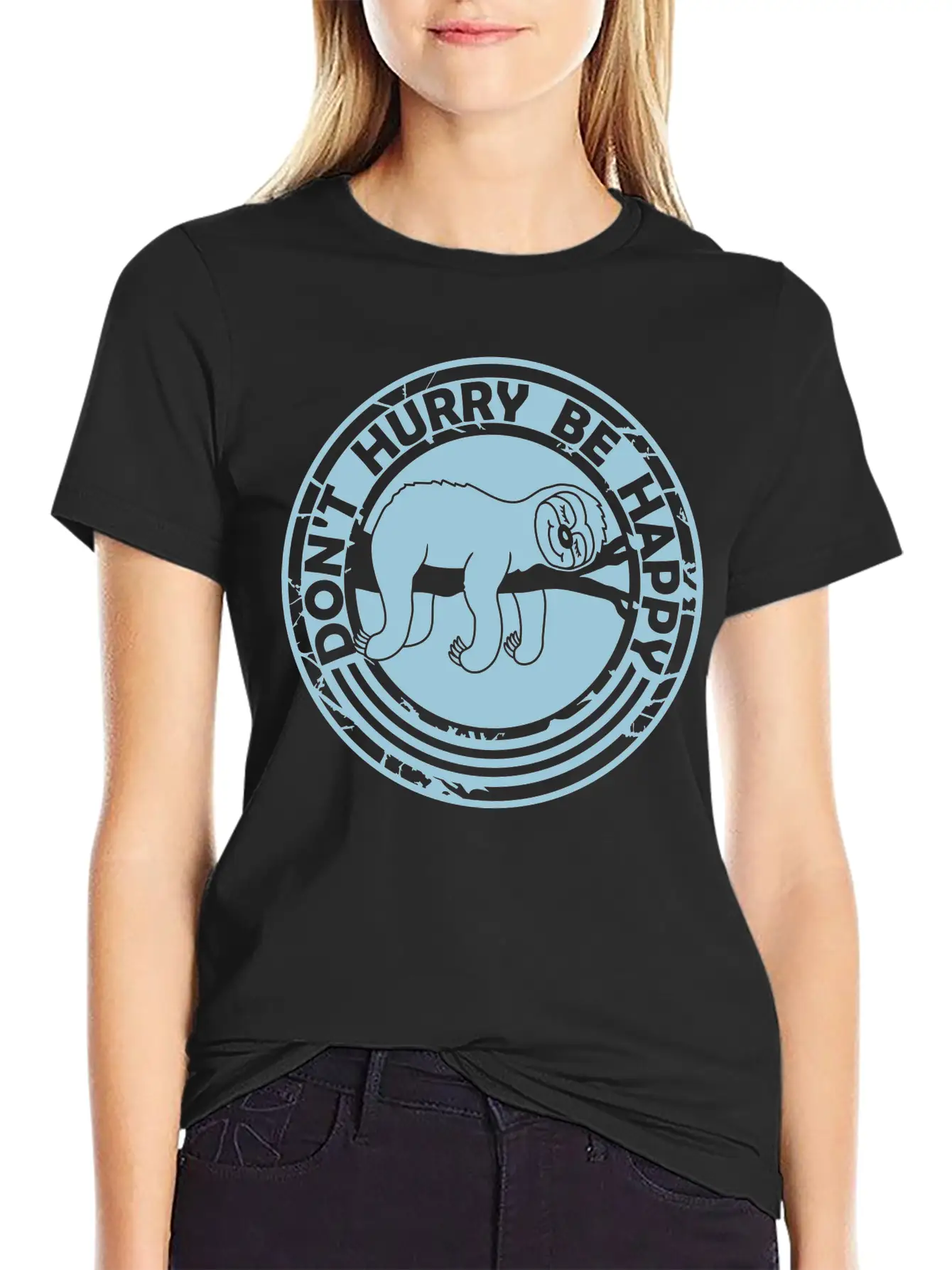 Dont Hurry Be Happy Stylish Everyday T-Shirt – Unisex Basic Cotton Tee