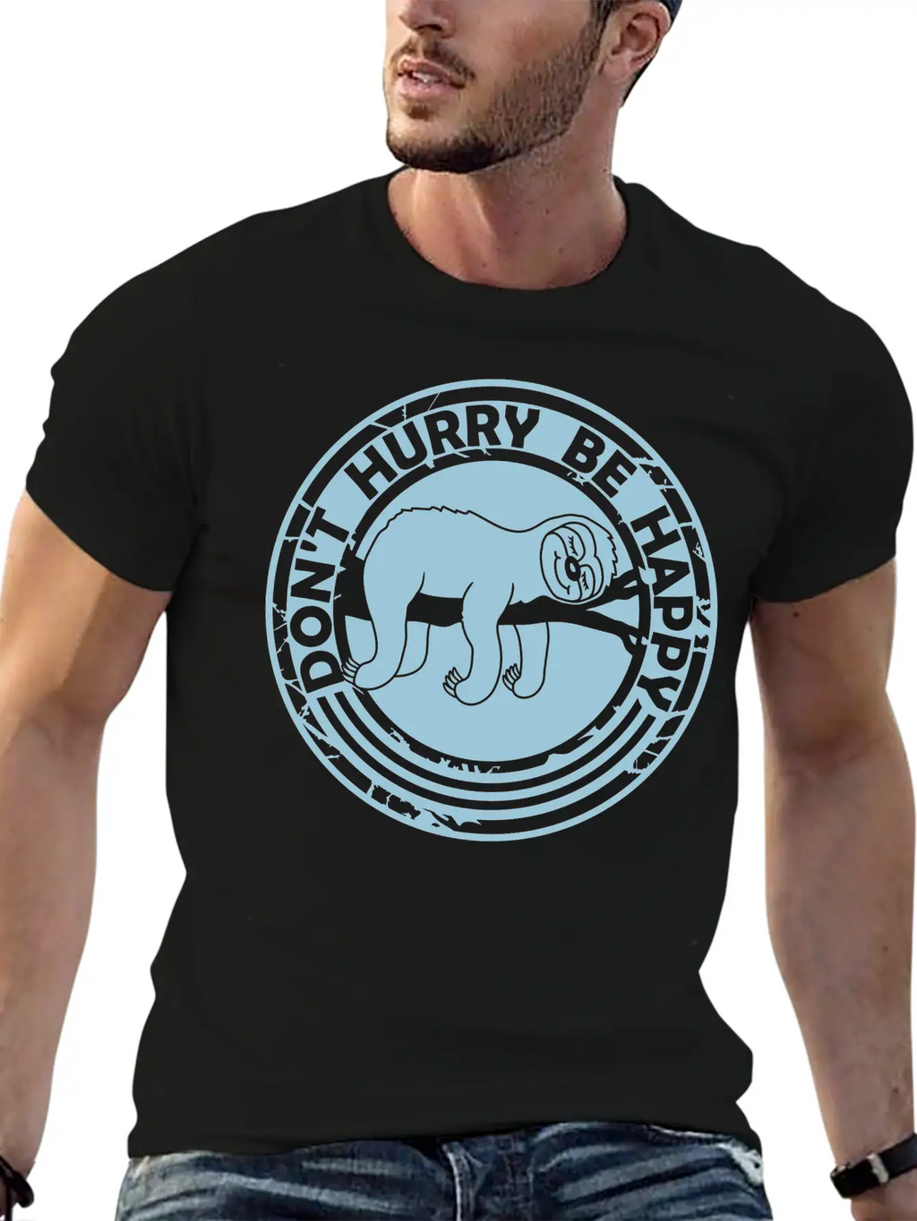 Dont Hurry Be Happy Stylish Everyday T-Shirt – Unisex Basic Cotton Tee