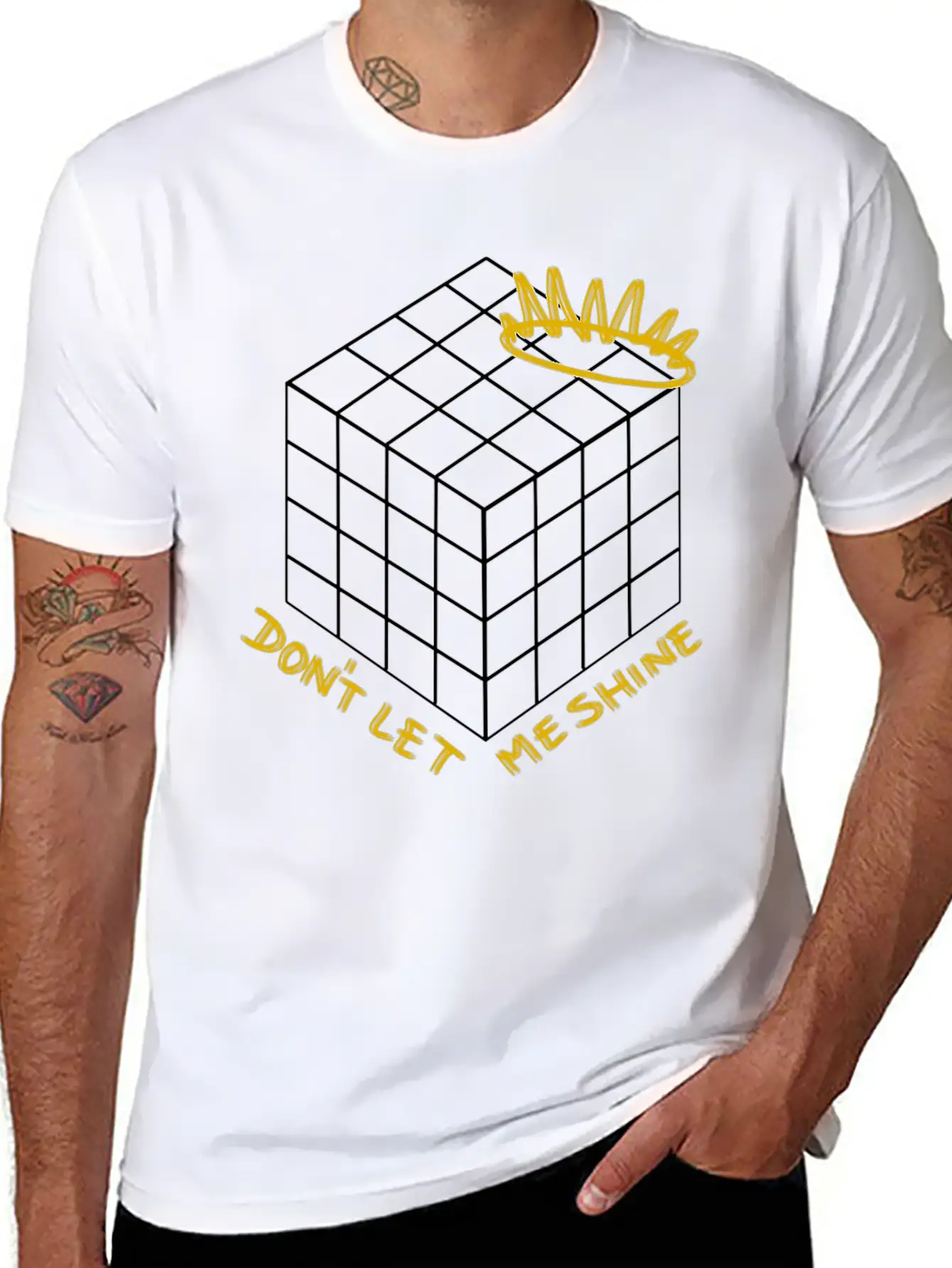 Don't Let Me Shine - Shadow (white) Classic Cotton Tee – Unisex Comfort For Any Season