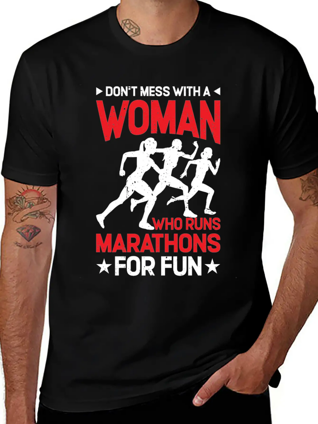 Don't Mess With A Woman Who Runs Marathons 2 Basic Graphic T-Shirt – Daily Comfort In Soft Cotton