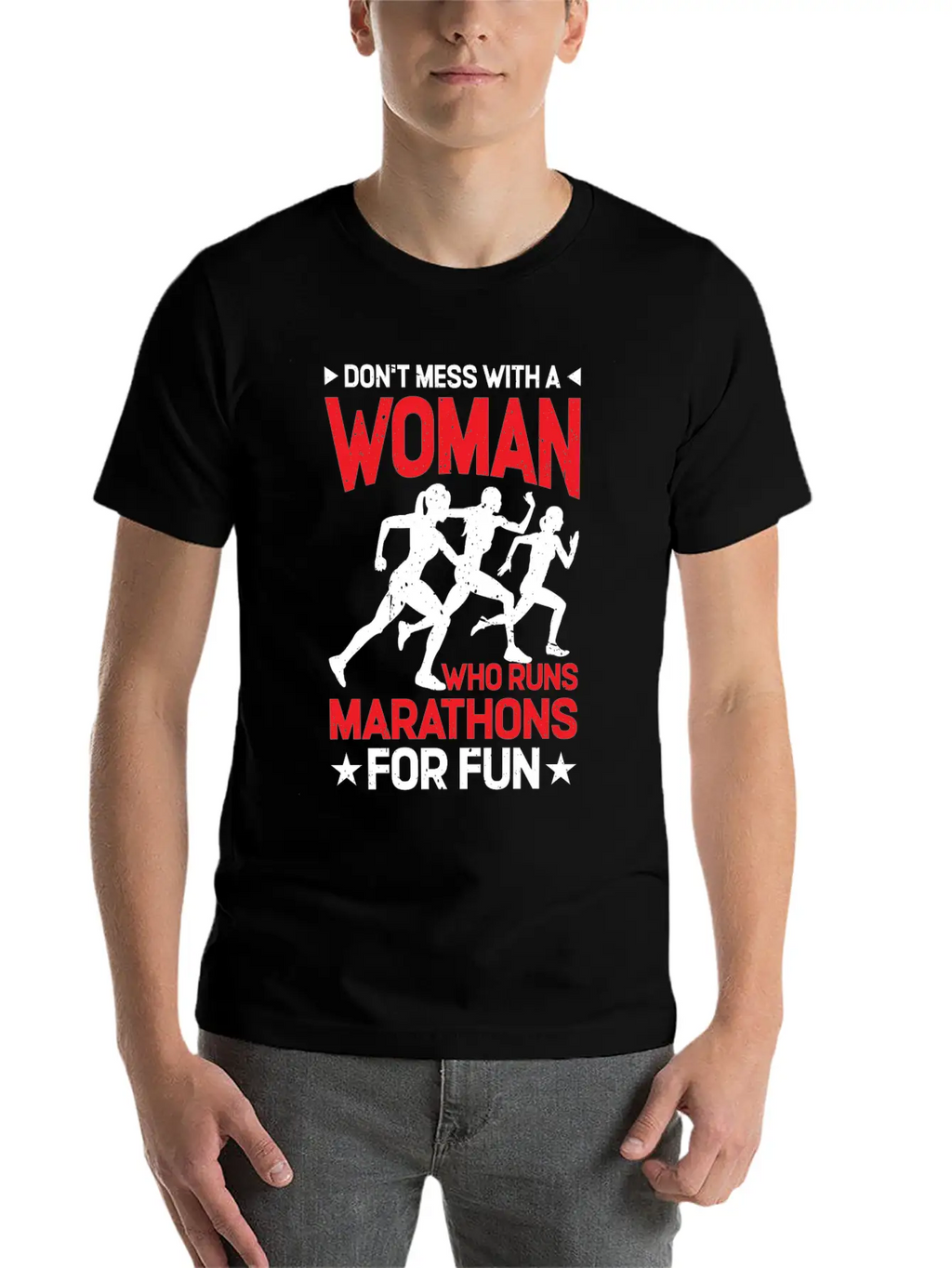 Don't Mess With A Woman Who Runs Marathons 2 Basic Graphic T-Shirt – Daily Comfort In Soft Cotton