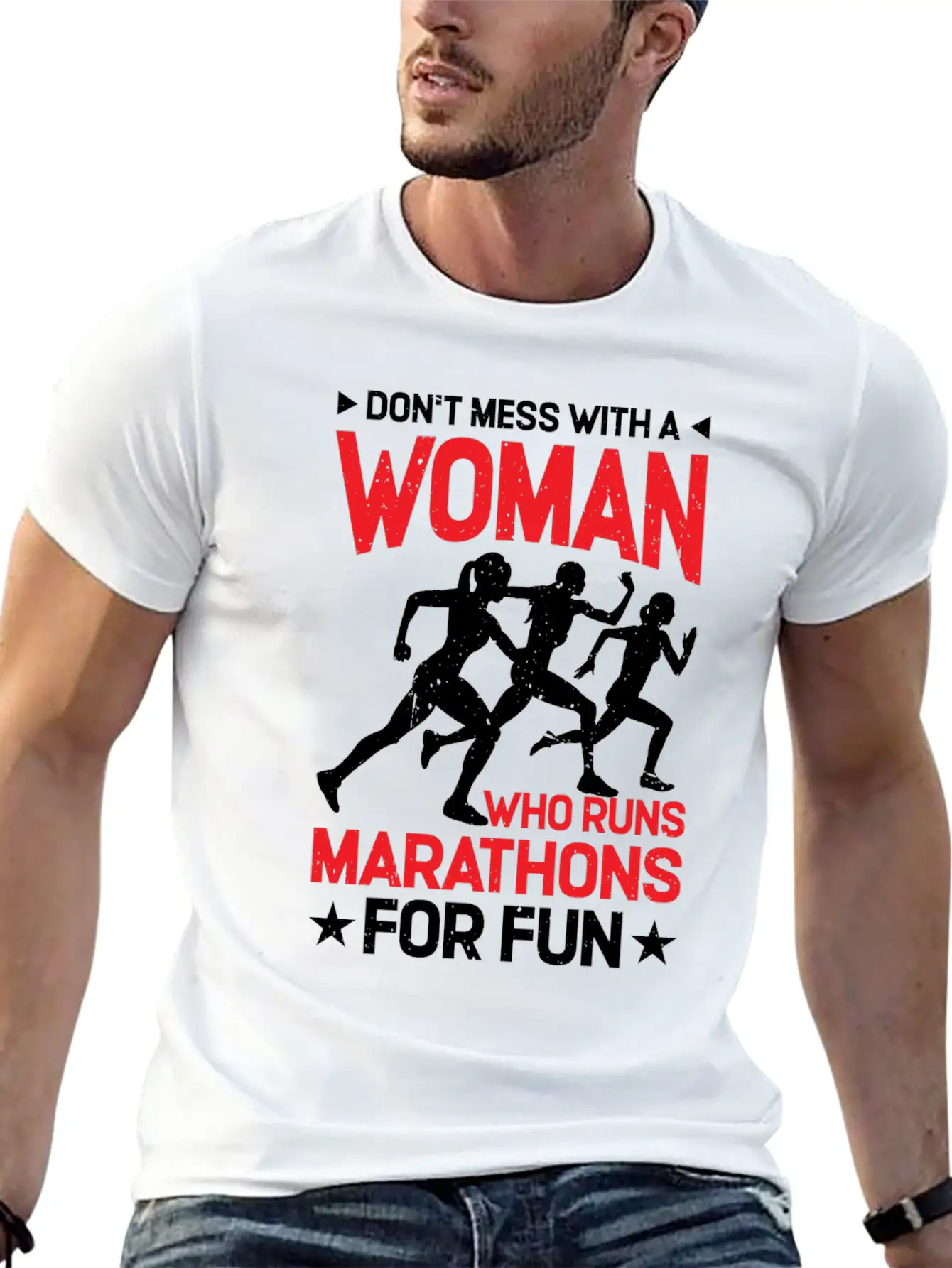 Don't Mess With A Woman Who Runs Marathons 2 Basic Graphic T-Shirt – Daily Comfort In Soft Cotton
