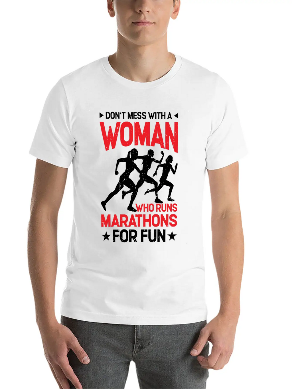 Don't Mess With A Woman Who Runs Marathons 2 Basic Graphic T-Shirt – Daily Comfort In Soft Cotton
