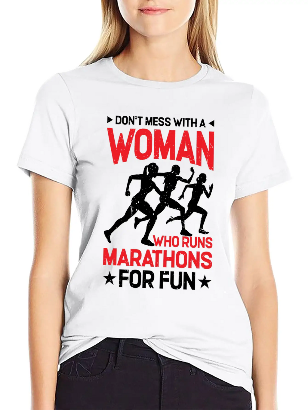 Don't Mess With A Woman Who Runs Marathons 2 Basic Graphic T-Shirt – Daily Comfort In Soft Cotton