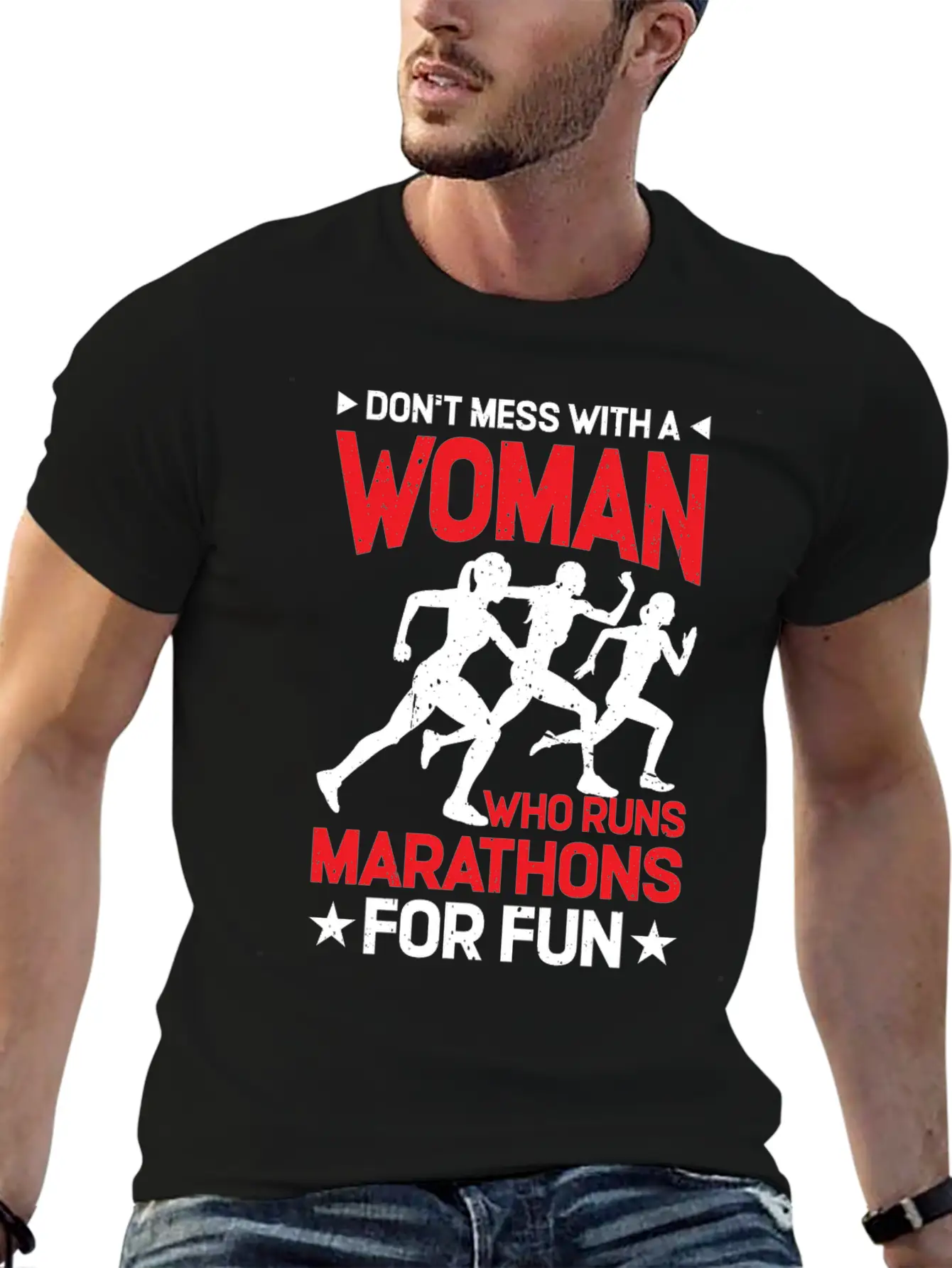 Don't Mess With A Woman Who Runs Marathons 2 Basic Graphic T-Shirt – Daily Comfort In Soft Cotton