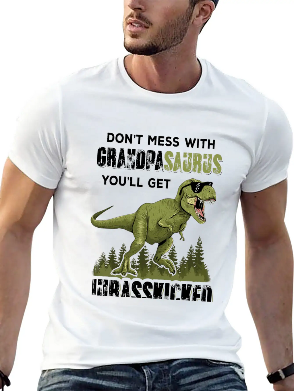 Dont Mess With Grandpasaurus You Get Jurasskicked Essential Cotton Tee For Daily Outfits – Unisex Style