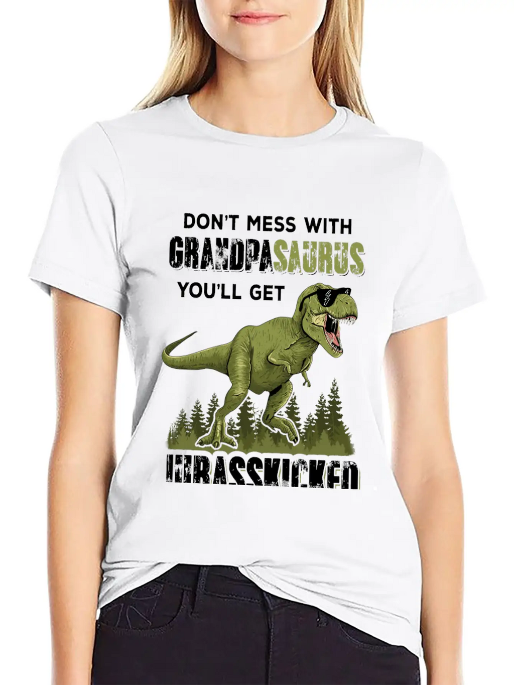 Dont Mess With Grandpasaurus You Get Jurasskicked Essential Cotton Tee For Daily Outfits – Unisex Style