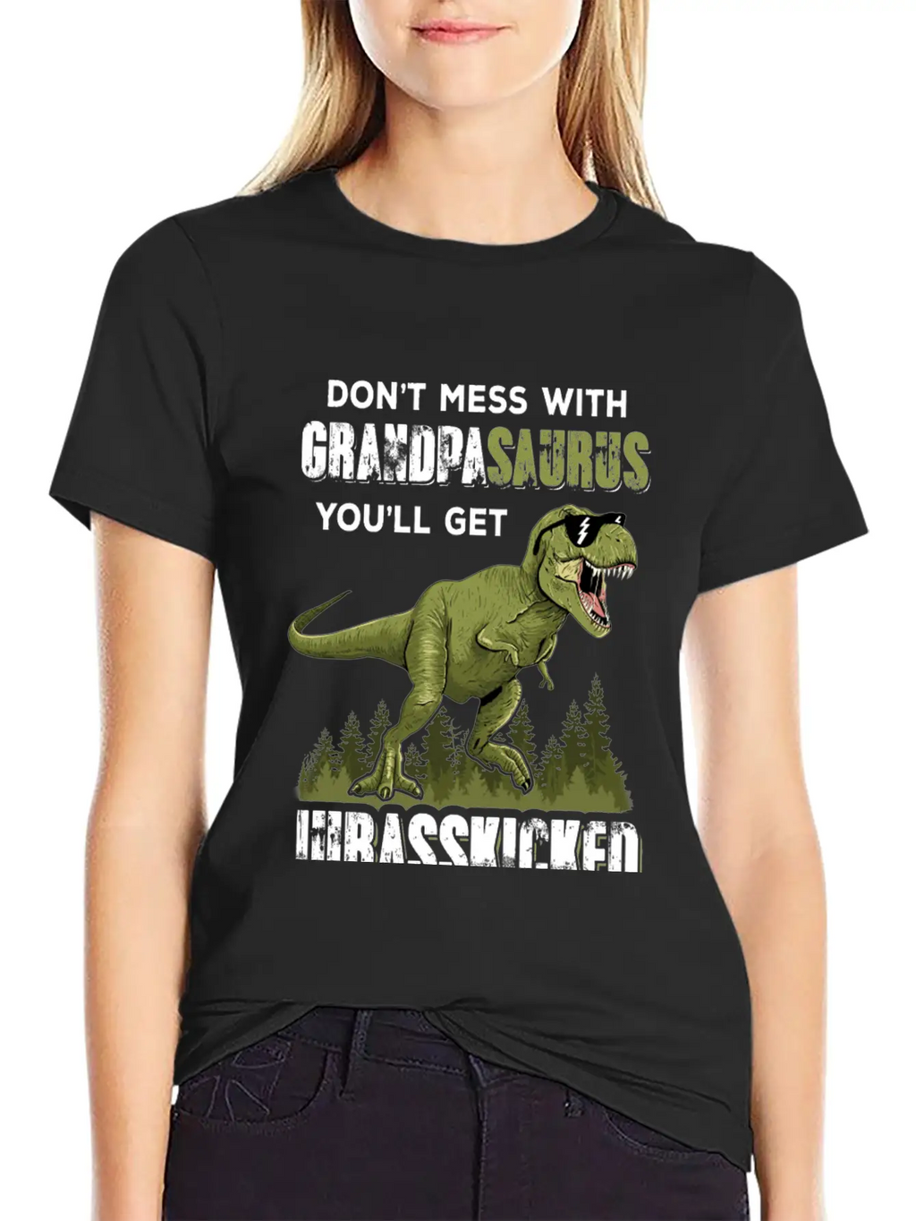 Dont Mess With Grandpasaurus You Get Jurasskicked Essential Cotton Tee For Daily Outfits – Unisex Style