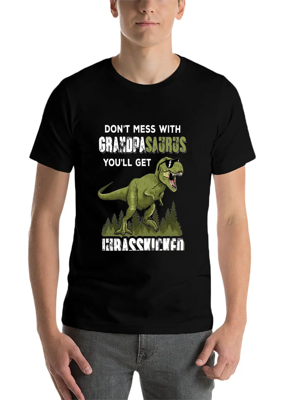 Dont Mess With Grandpasaurus You Get Jurasskicked Essential Cotton Tee For Daily Outfits – Unisex Style