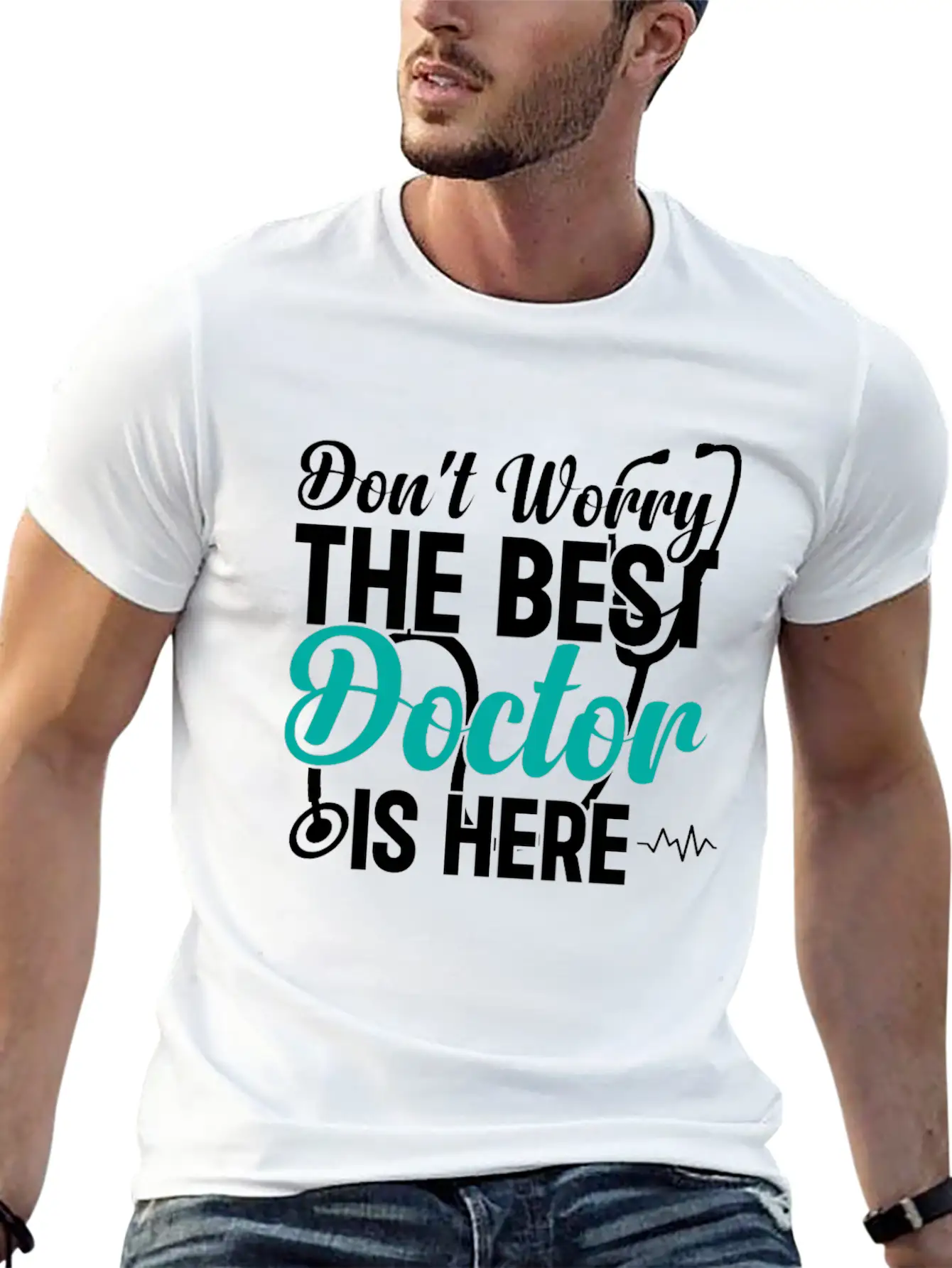 Don't Worry The Best Doctor Is There - Funny Docto Basic Graphic T-Shirt – Daily Comfort In Soft Cotton