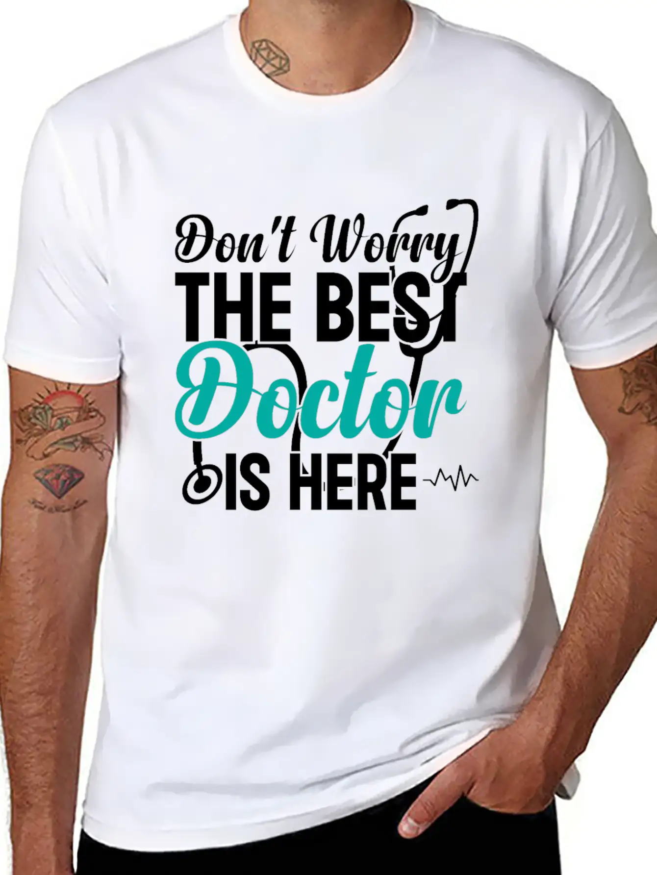 Don't Worry The Best Doctor Is There - Funny Docto Basic Graphic T-Shirt – Daily Comfort In Soft Cotton