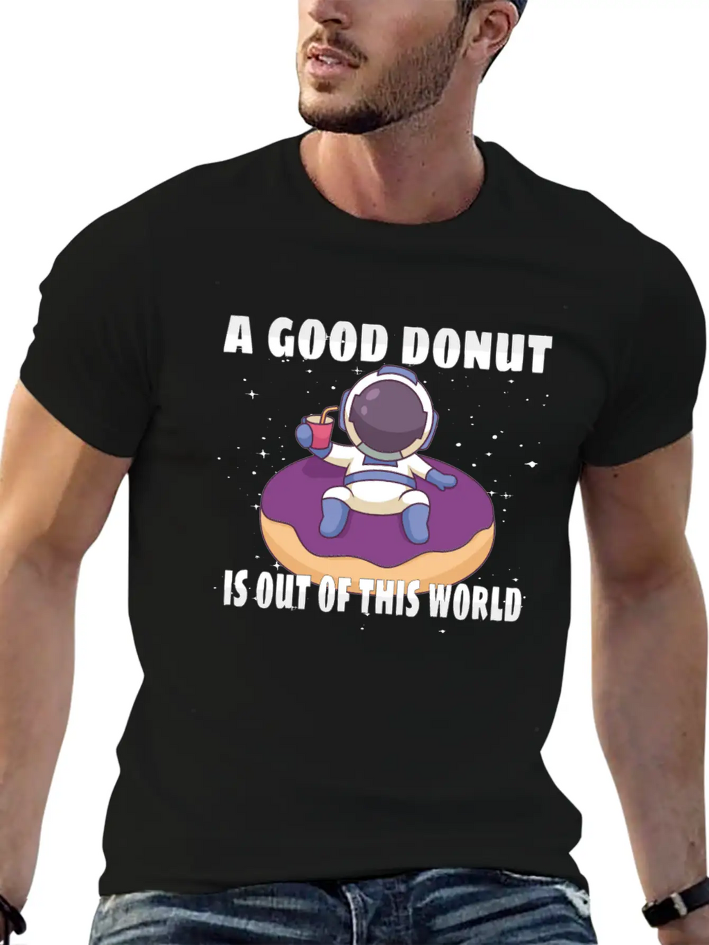 Donut Astronaut Astronomy Solar System Space Kids Unisex Casual T-Shirt – Clean Design For Daily Comfort