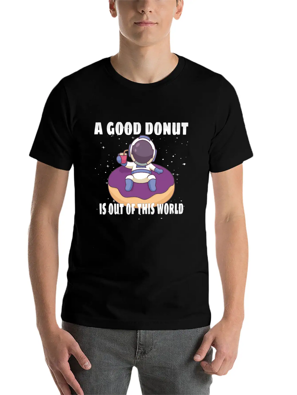 Donut Astronaut Astronomy Solar System Space Kids Unisex Casual T-Shirt – Clean Design For Daily Comfort