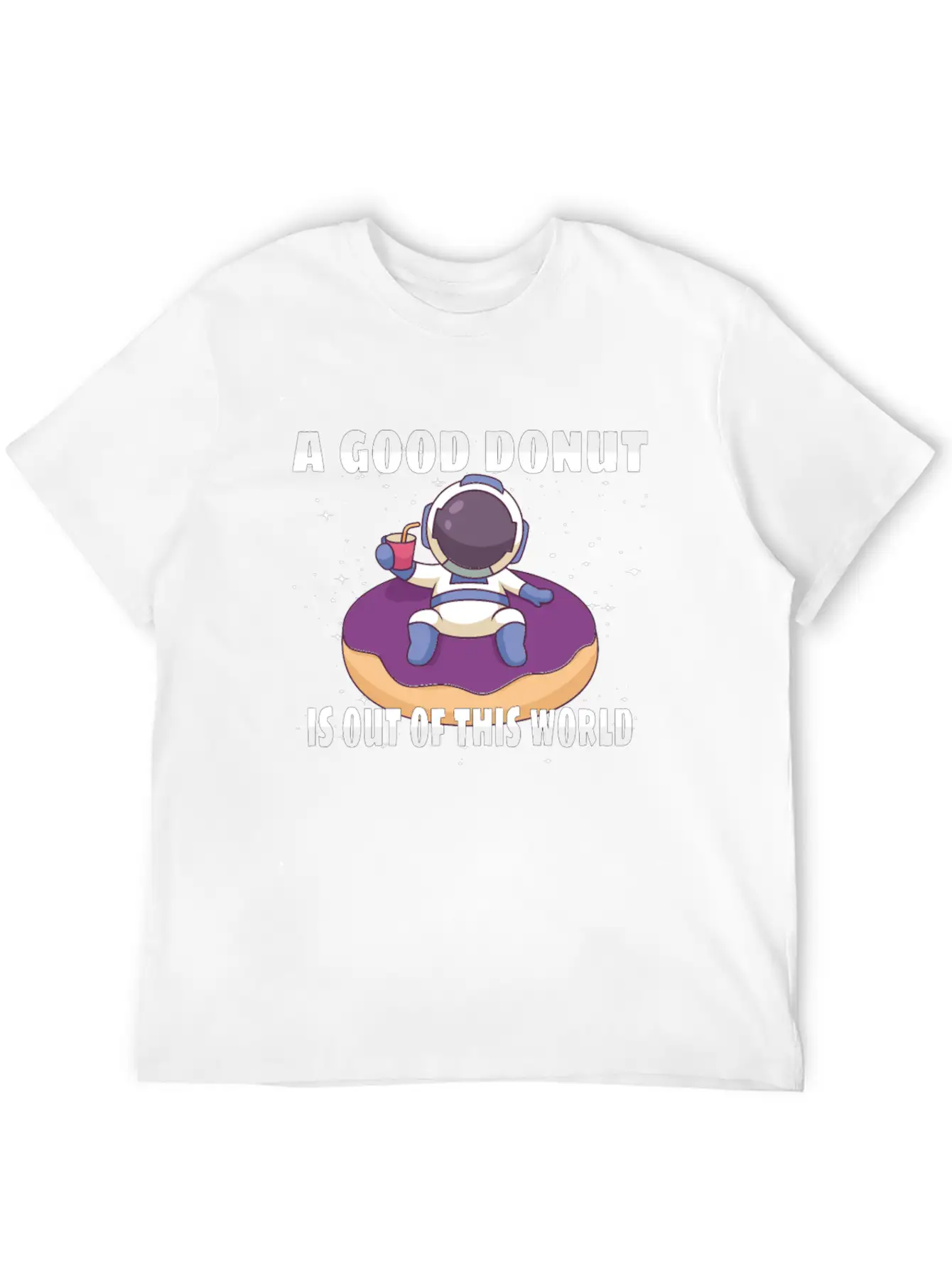 Donut Astronaut Astronomy Solar System Space Kids Unisex Casual T-Shirt – Clean Design For Daily Comfort