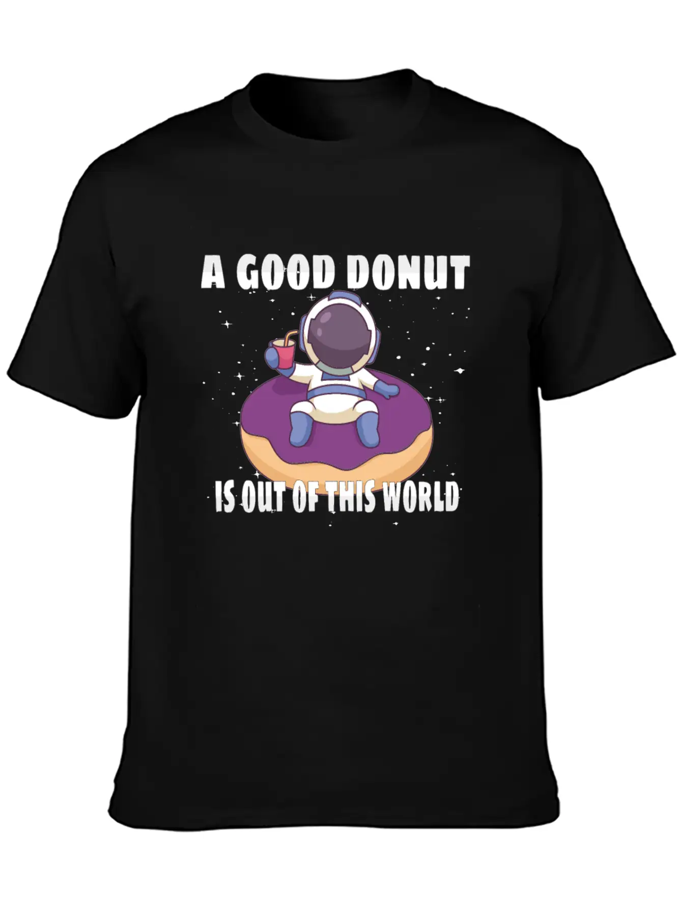 Donut Astronaut Astronomy Solar System Space Kids Unisex Casual T-Shirt – Clean Design For Daily Comfort