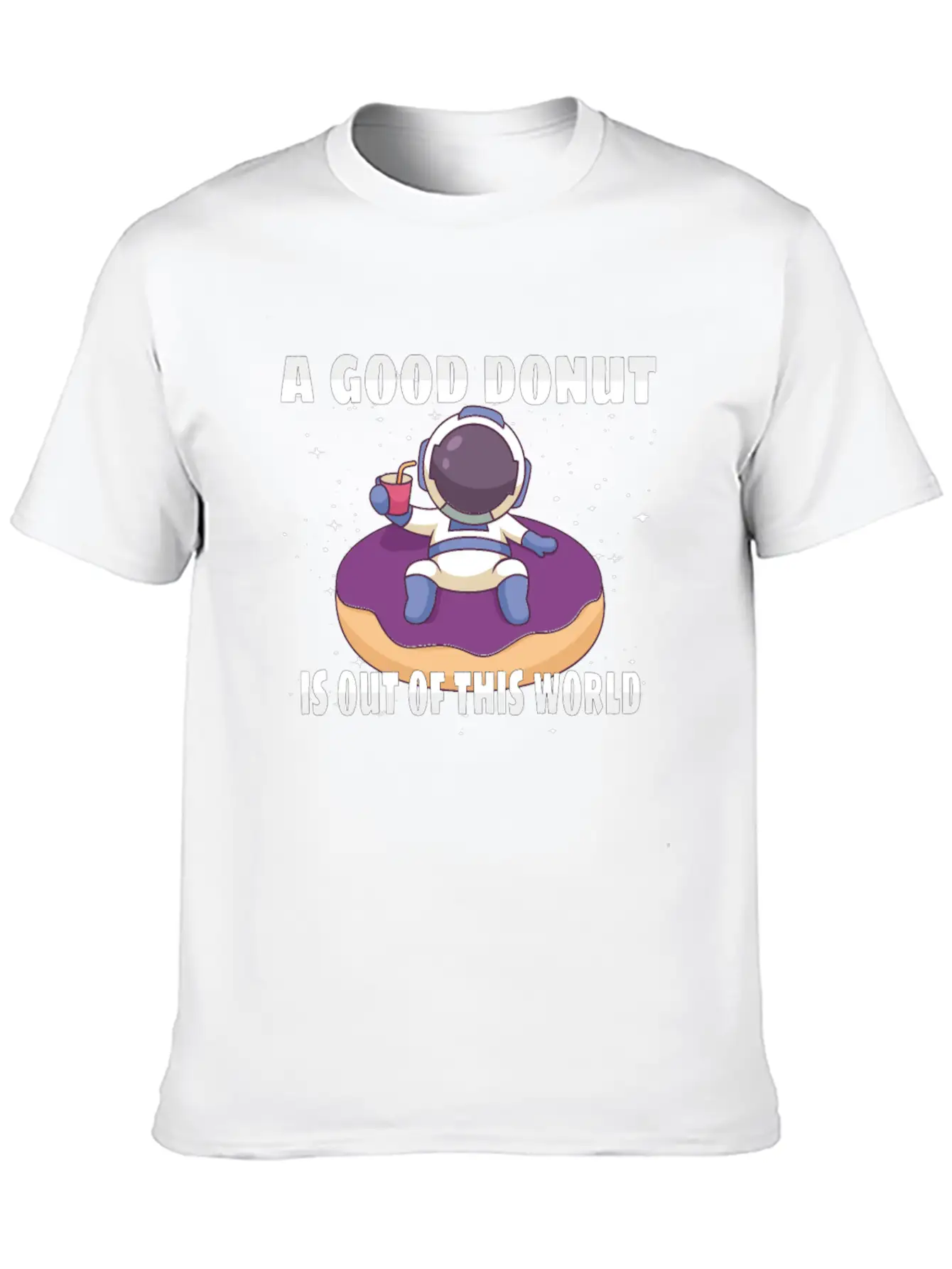 Donut Astronaut Astronomy Solar System Space Kids Unisex Casual T-Shirt – Clean Design For Daily Comfort