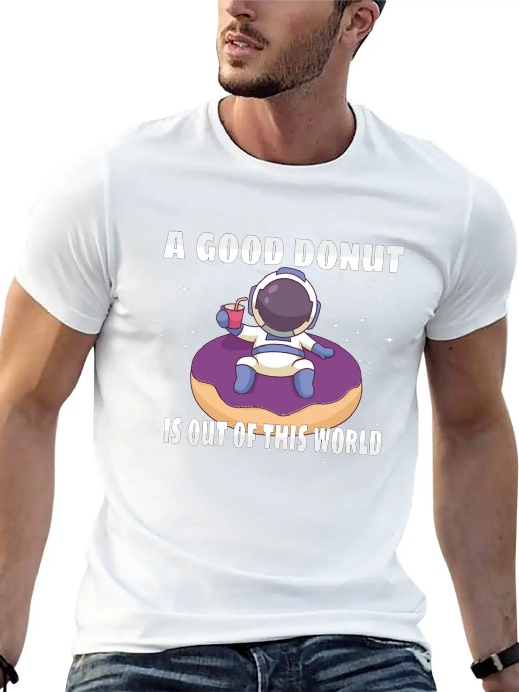 Donut Astronaut Astronomy Solar System Space Kids Unisex Casual T-Shirt – Clean Design For Daily Comfort