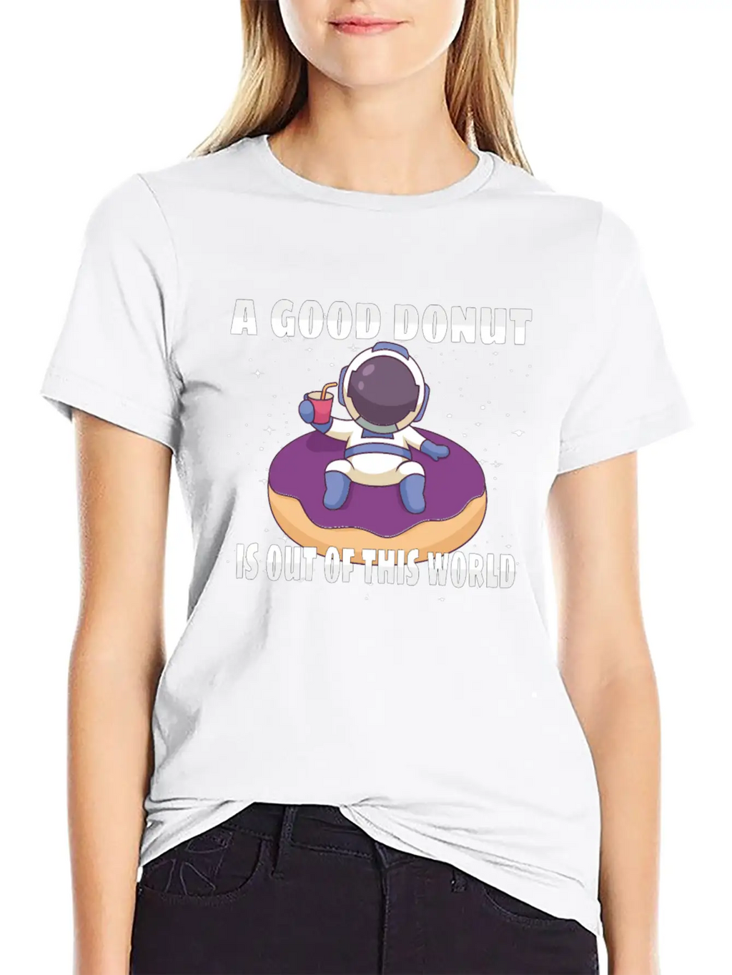 Donut Astronaut Astronomy Solar System Space Kids Unisex Casual T-Shirt – Clean Design For Daily Comfort