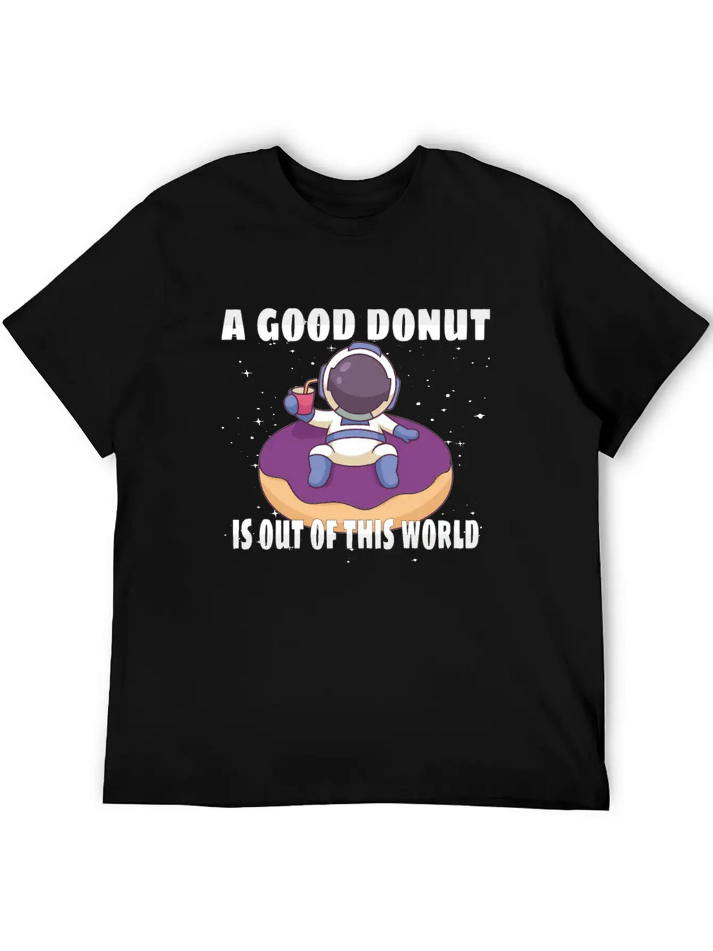 Donut Astronaut Astronomy Solar System Space Kids Unisex Casual T-Shirt – Clean Design For Daily Comfort