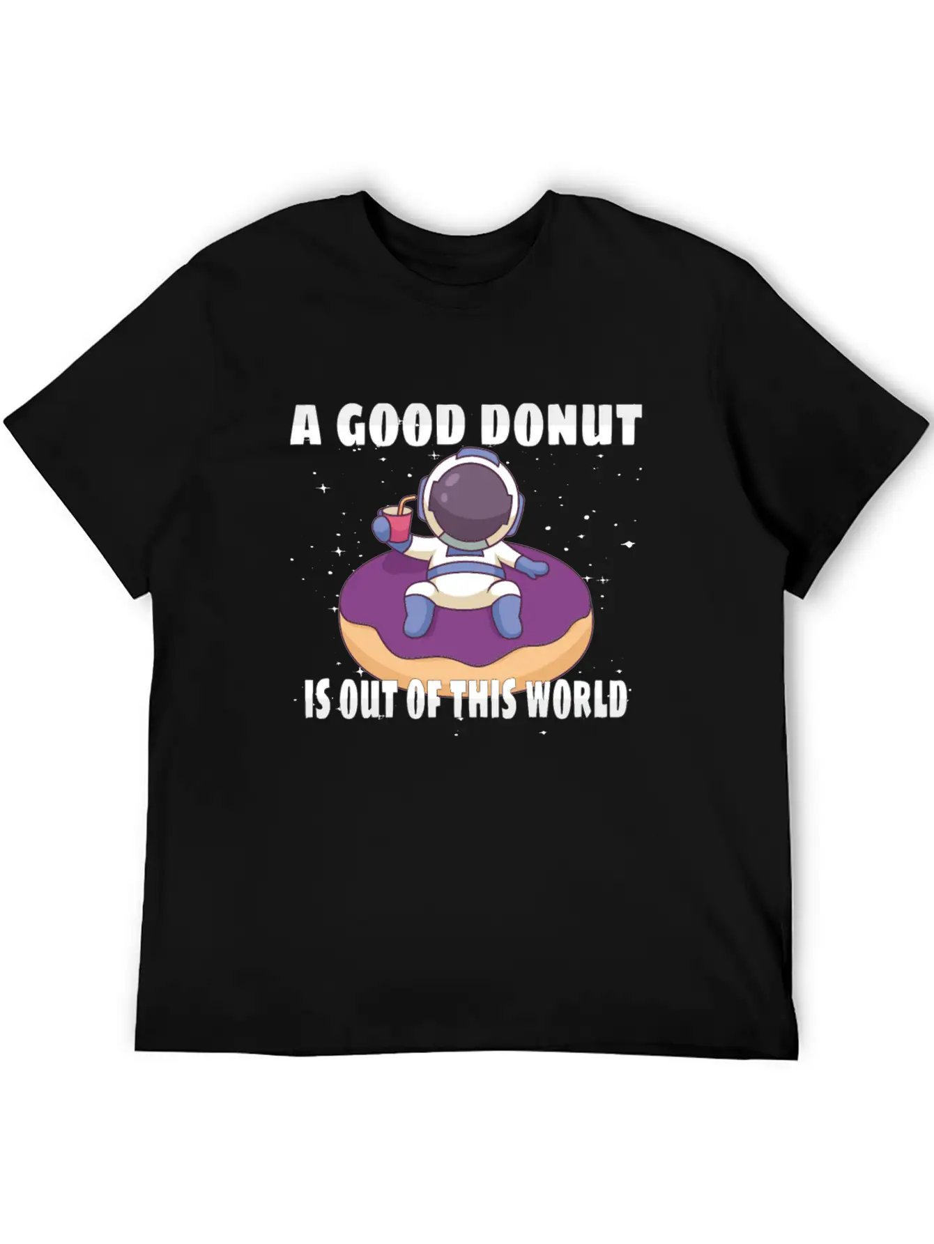 Donut Astronaut Astronomy Solar System Space Kids Unisex Casual T-Shirt – Clean Design For Daily Comfort