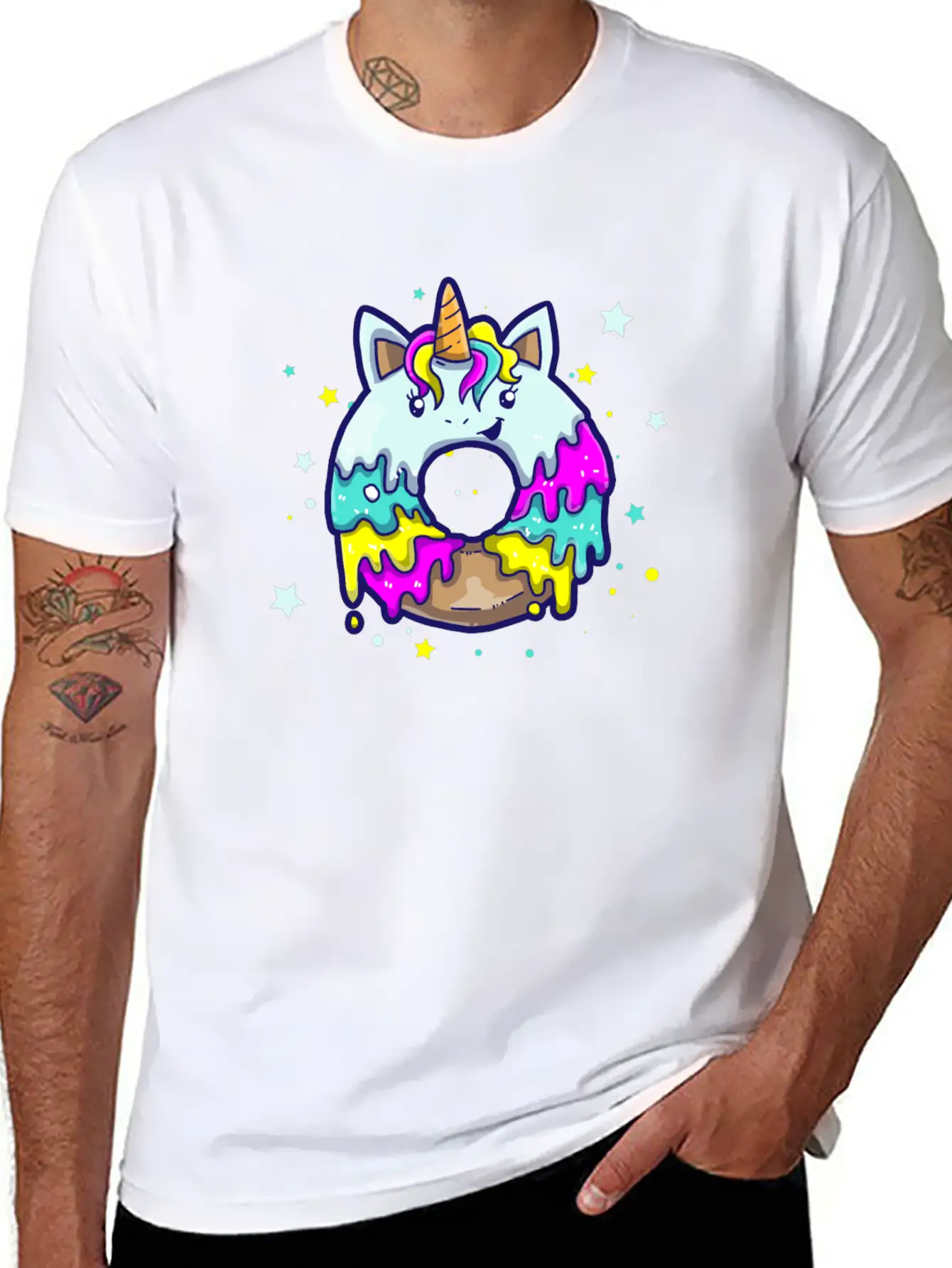 Donut Unicorn Unicorn Candy Frosting Breathable Graphic T-Shirt – Perfect For Casual Days