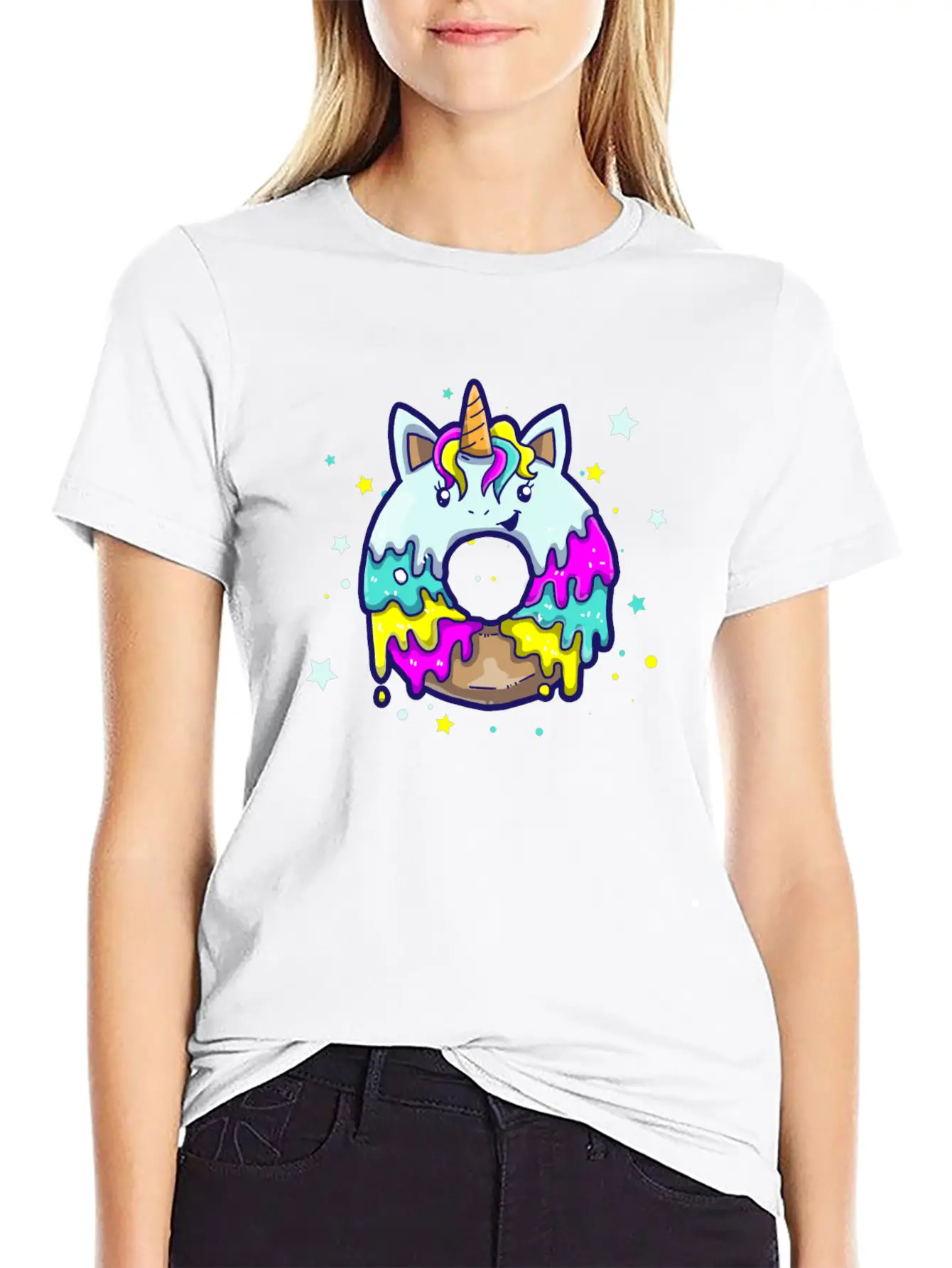 Donut Unicorn Unicorn Candy Frosting Breathable Graphic T-Shirt – Perfect For Casual Days