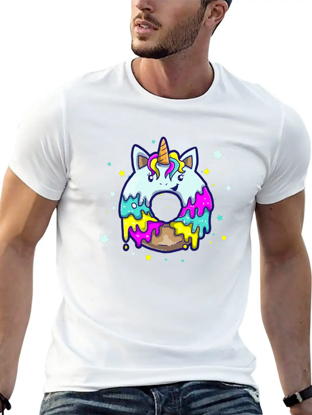 Donut Unicorn Unicorn Candy Frosting Breathable Graphic T-Shirt – Perfect For Casual Days
