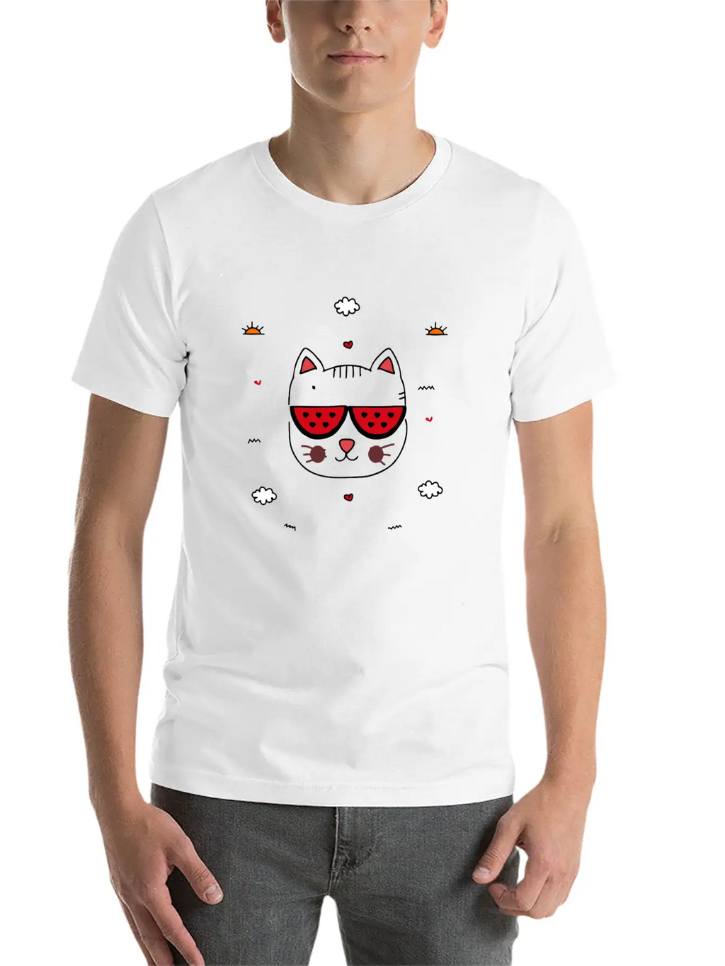 Doodle Cat Unisex Casual T-Shirt – Clean Design For Daily Comfort