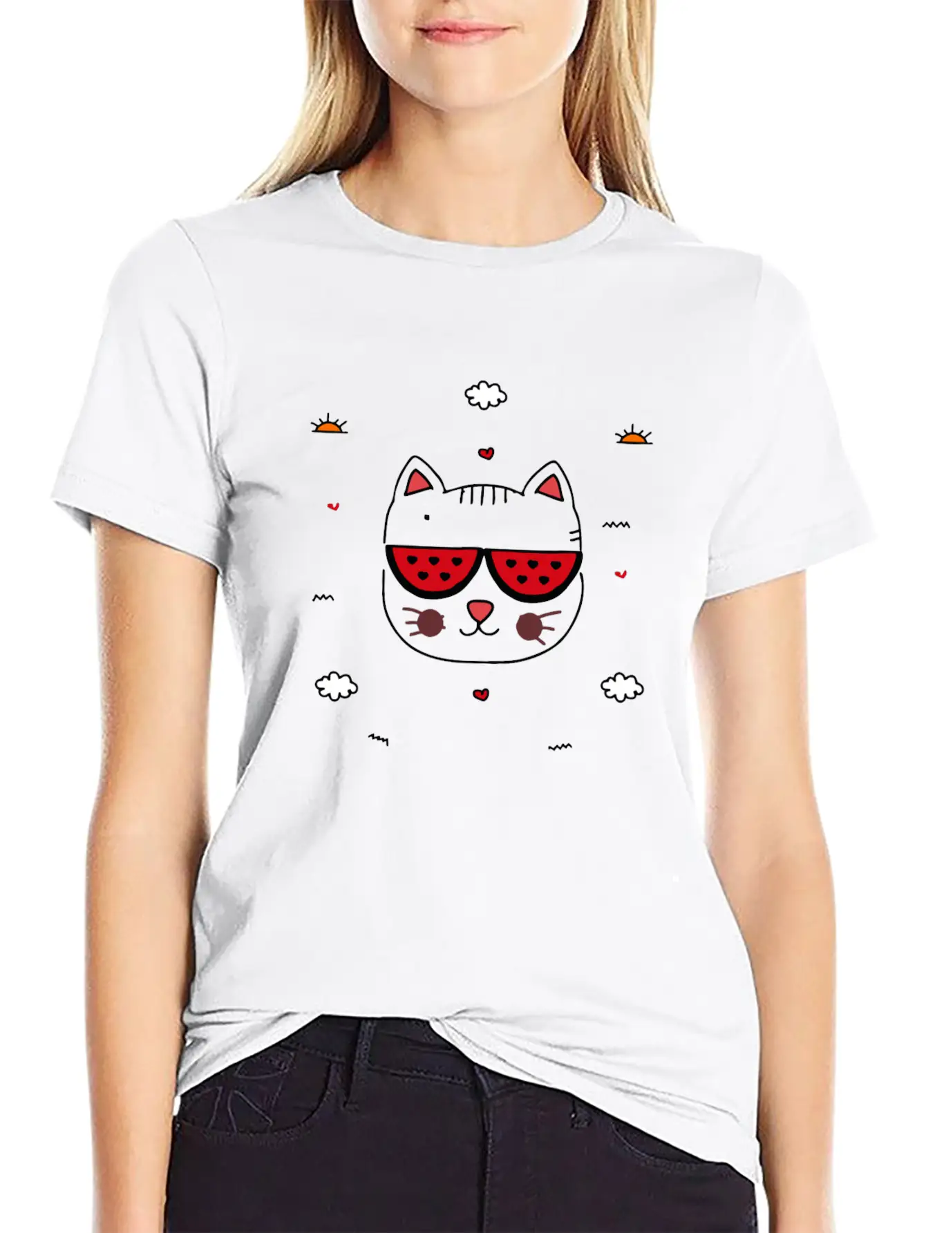 Doodle Cat Unisex Casual T-Shirt – Clean Design For Daily Comfort